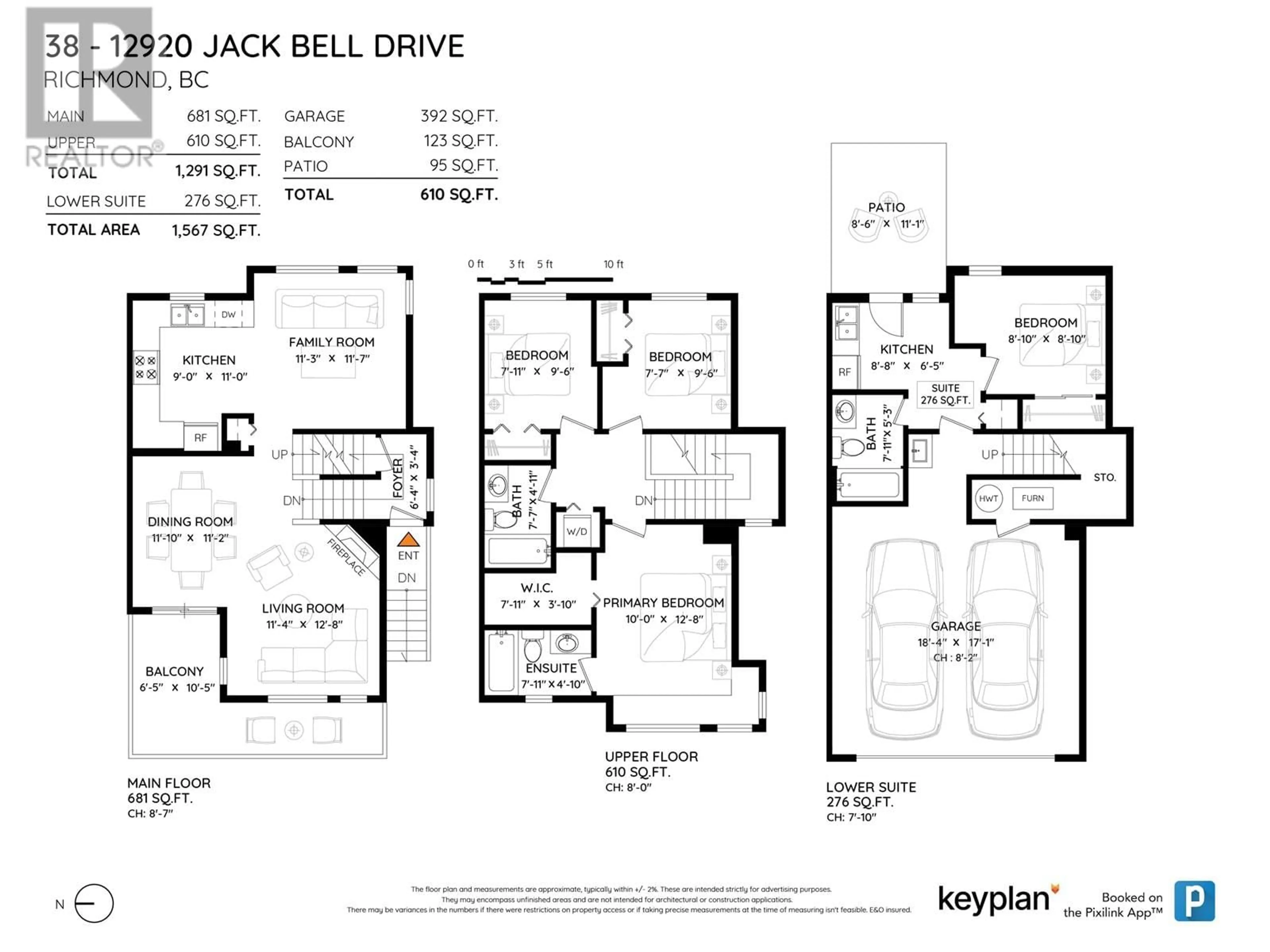 Floor plan for 38 - 12920 JACK BELL DRIVE, Richmond British Columbia V6V2V9
