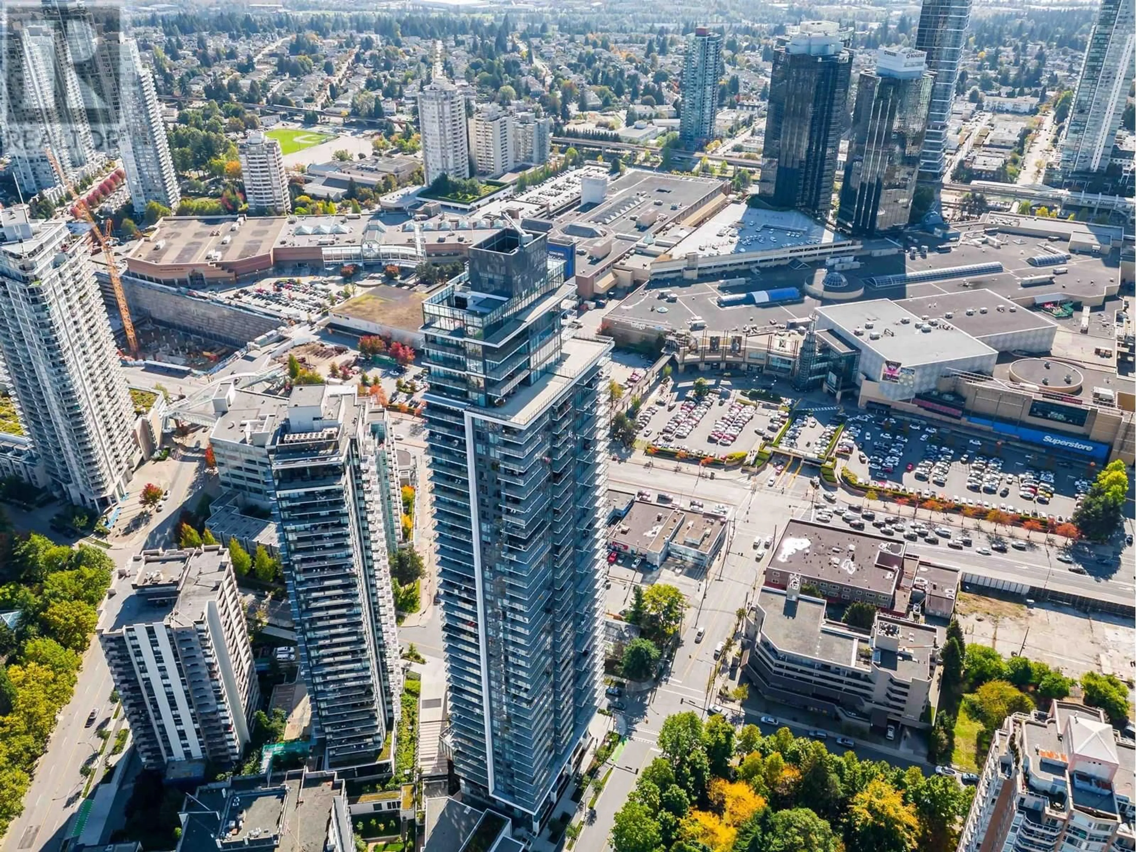 A pic from outside/outdoor area/front of a property/back of a property/a pic from drone, city buildings view from balcony for 2206 - 4711 HAZEL STREET, Burnaby British Columbia V5H0J9