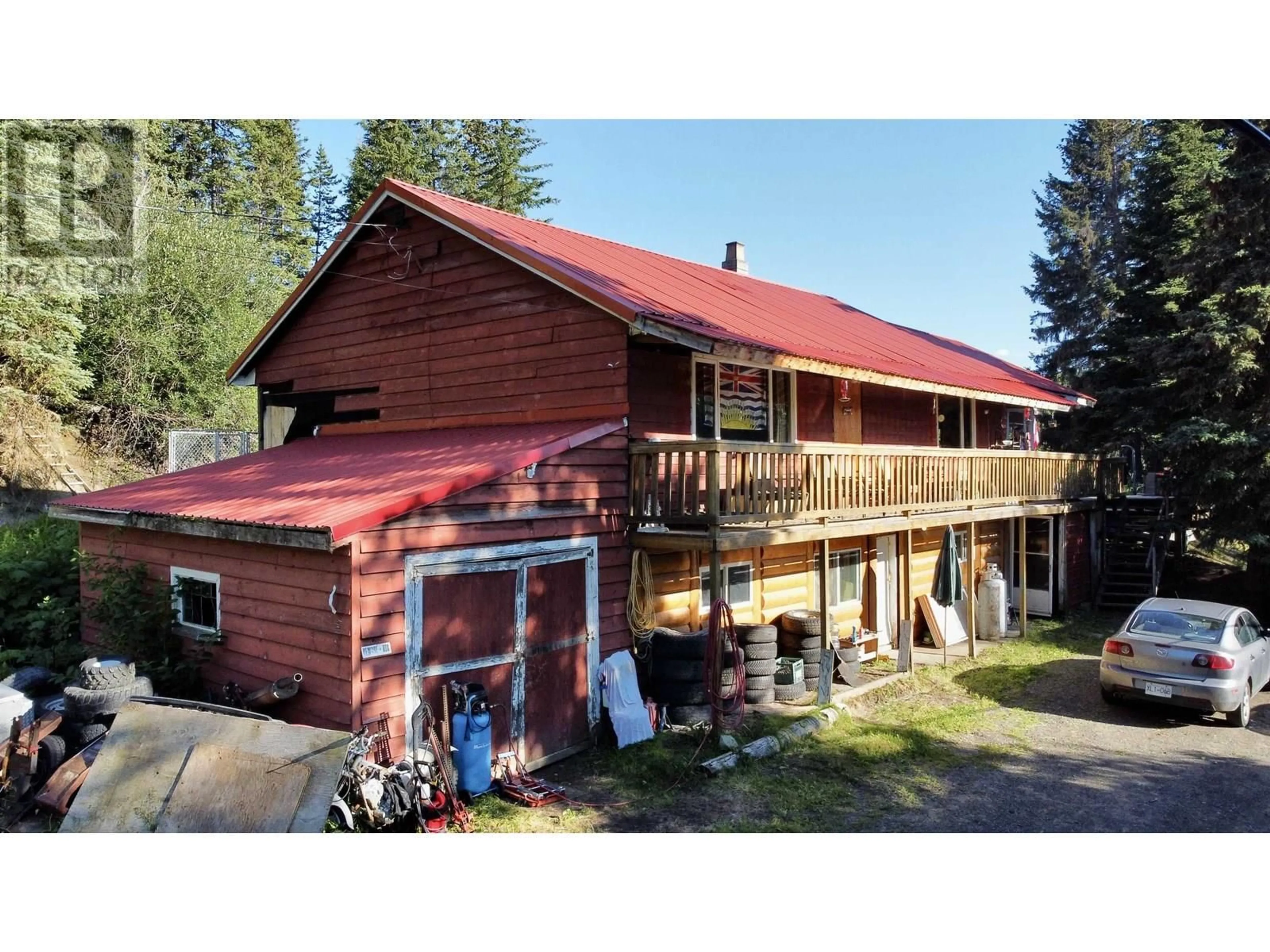 A pic from outside/outdoor area/front of a property/back of a property/a pic from drone, building for 8245 BRIDGE LAKE NORTH ROAD, Bridge Lake British Columbia V0K1X2