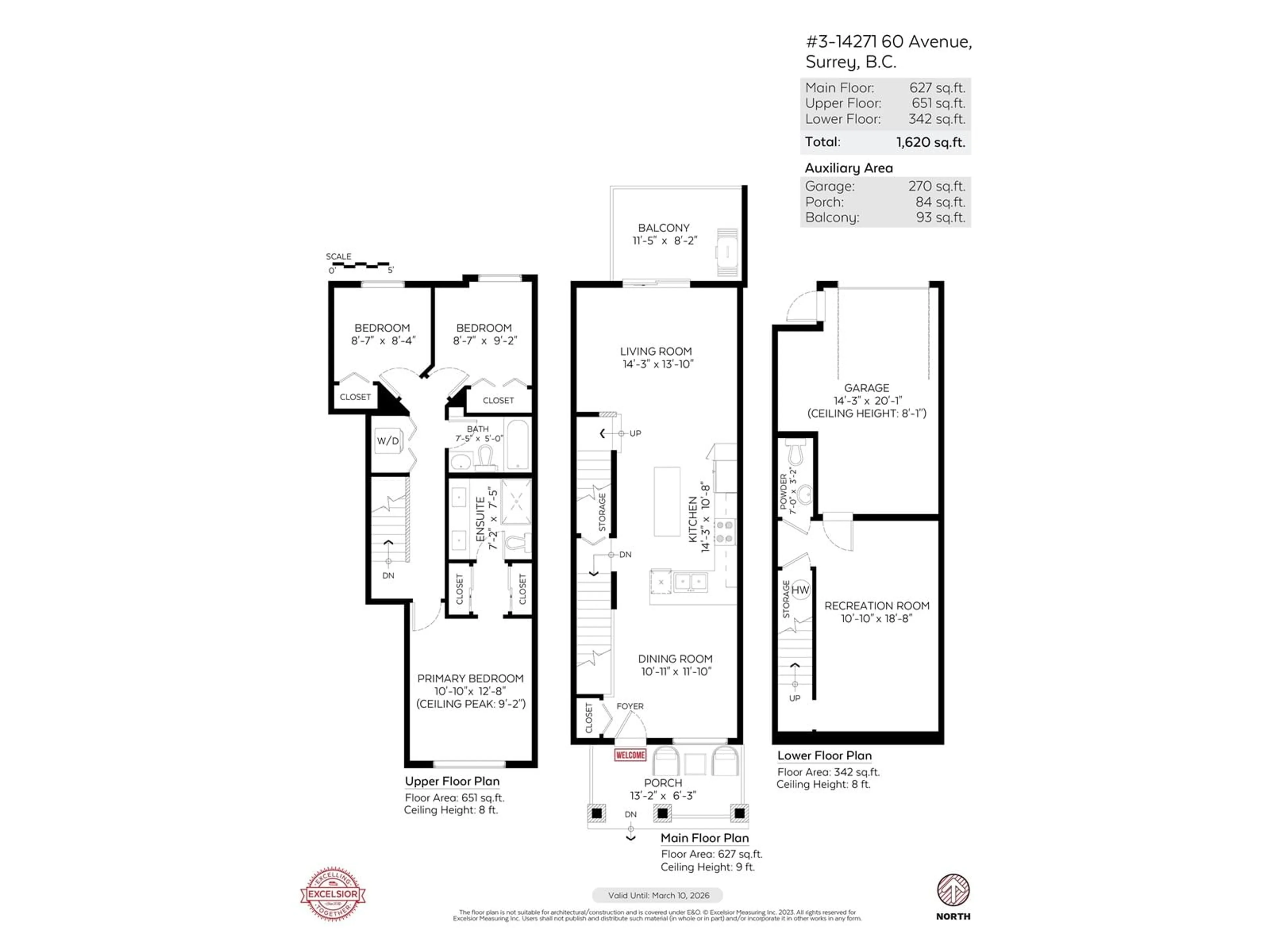 Floor plan for 3 - 14271 60, Surrey British Columbia V3X2N4
