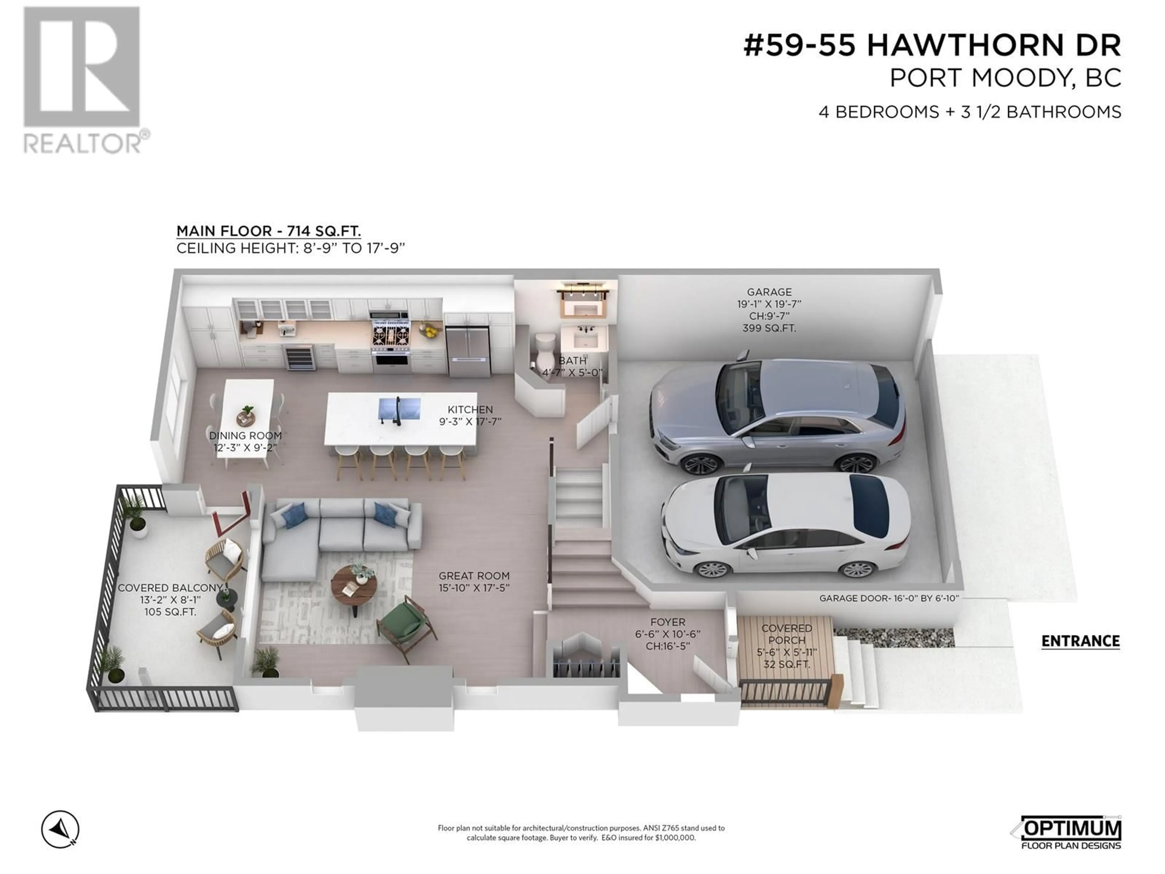 Floor plan for 59 - 55 HAWTHORN DRIVE, Port Moody British Columbia V3H0B3