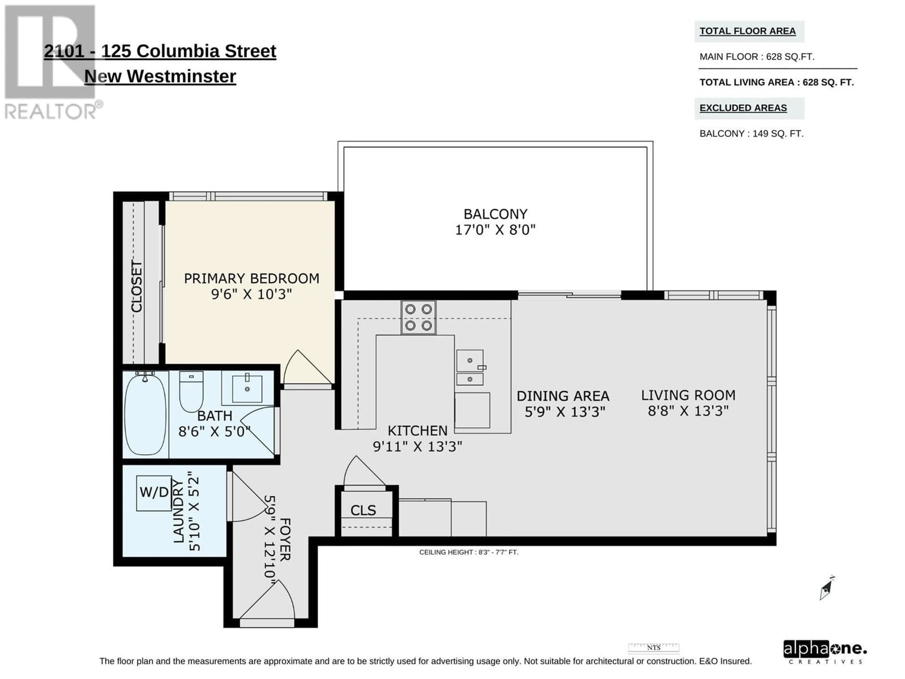 Floor plan for 2101 - 125 COLUMBIA STREET, New Westminster British Columbia V3L0G8