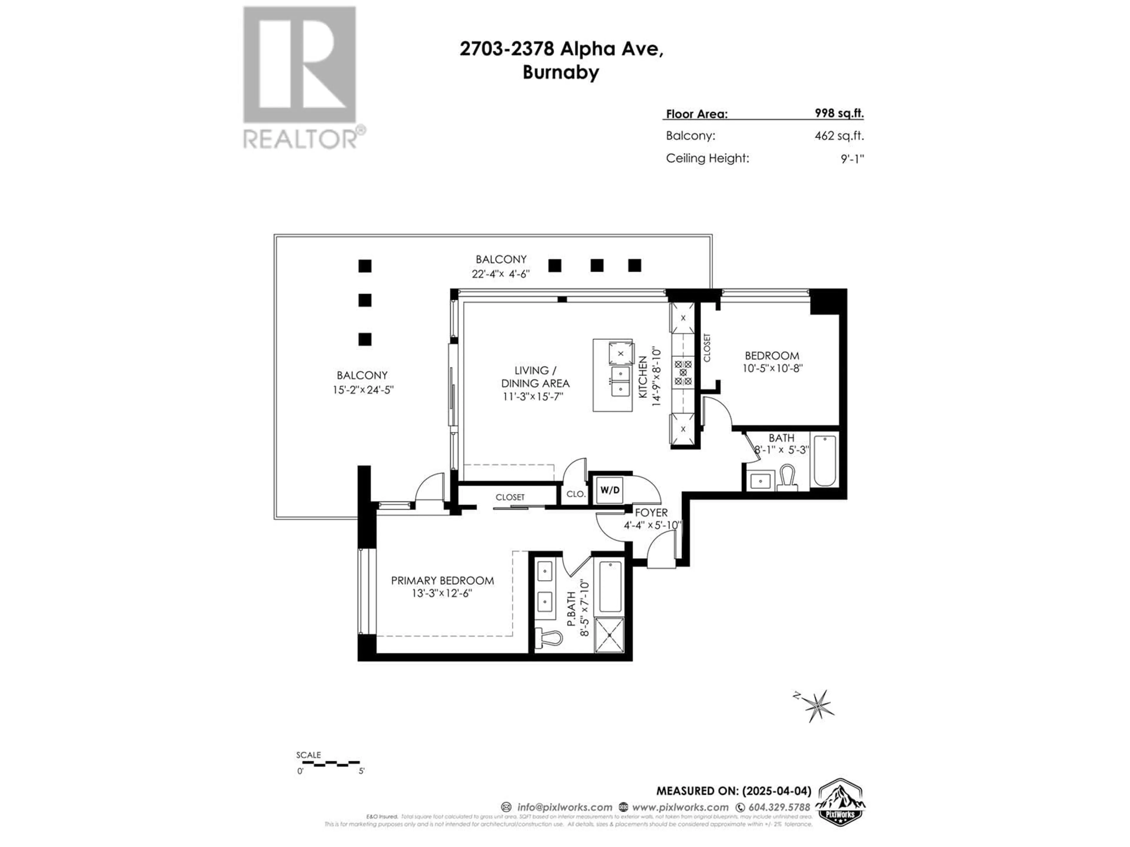 Floor plan for 2703 - 2378 ALPHA AVENUE, Burnaby British Columbia V5C0K2