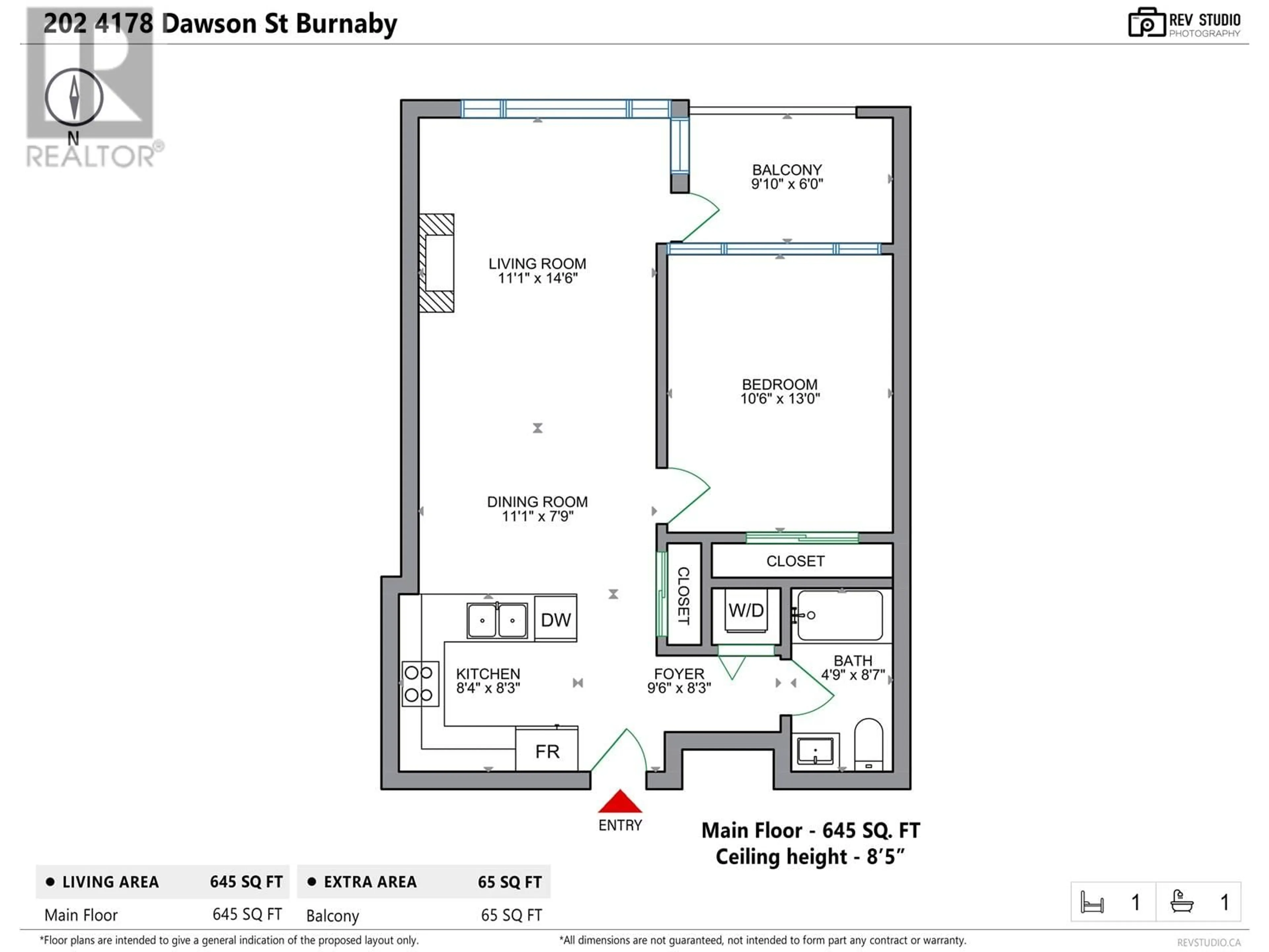 Floor plan for 202 - 4178 DAWSON STREET, Burnaby British Columbia V5C0A1