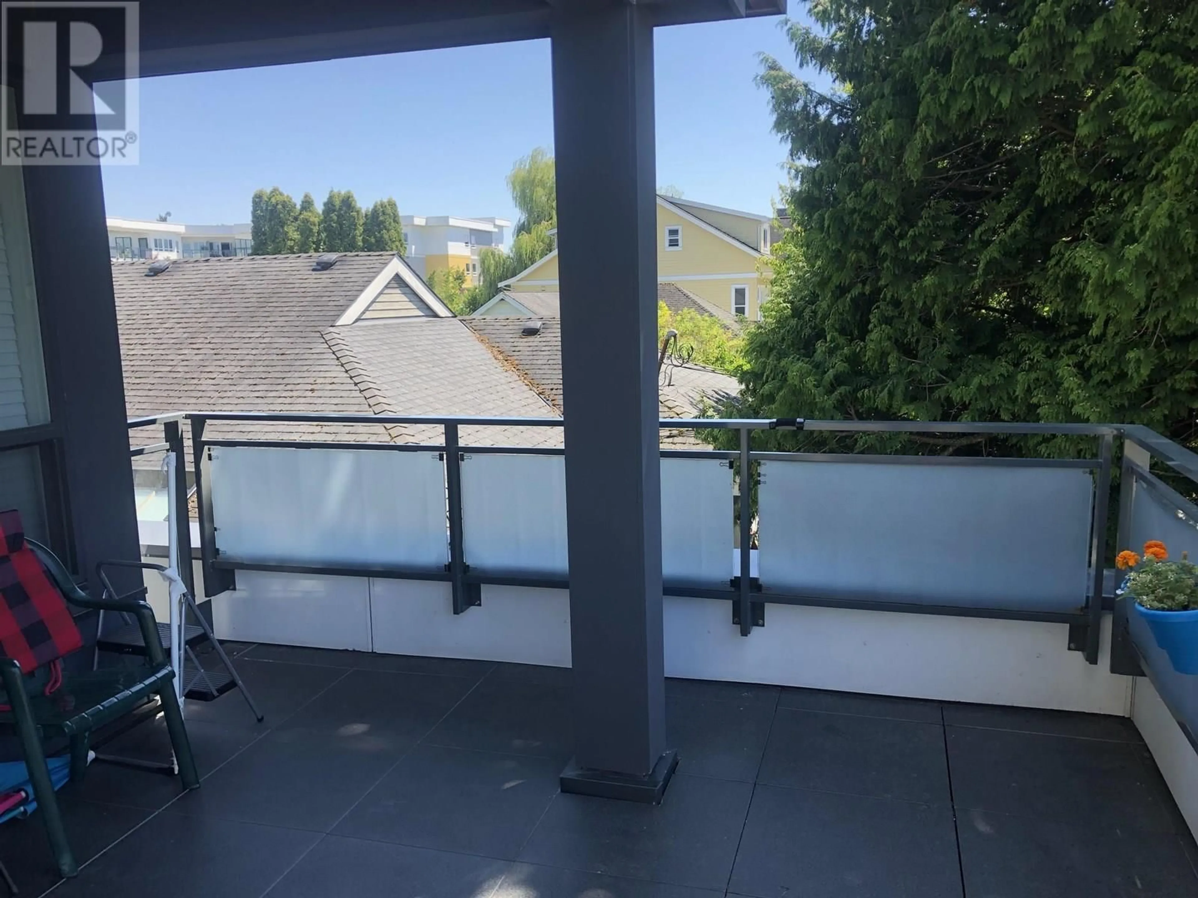 Balcony in the apartment, city buildings view from balcony for 107 - 4686 51 STREET, Delta British Columbia V4K2V7