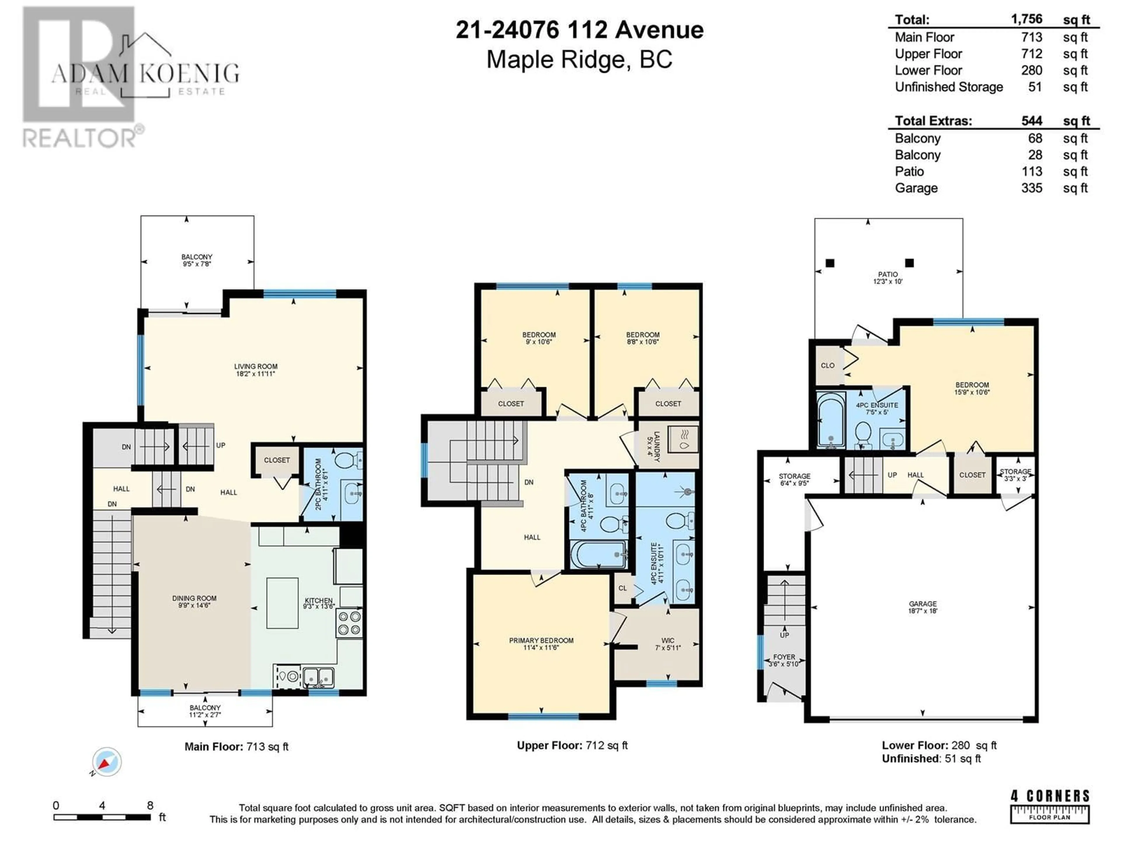 Floor plan for 21 - 24076 112 AVENUE, Maple Ridge British Columbia V2W0K2