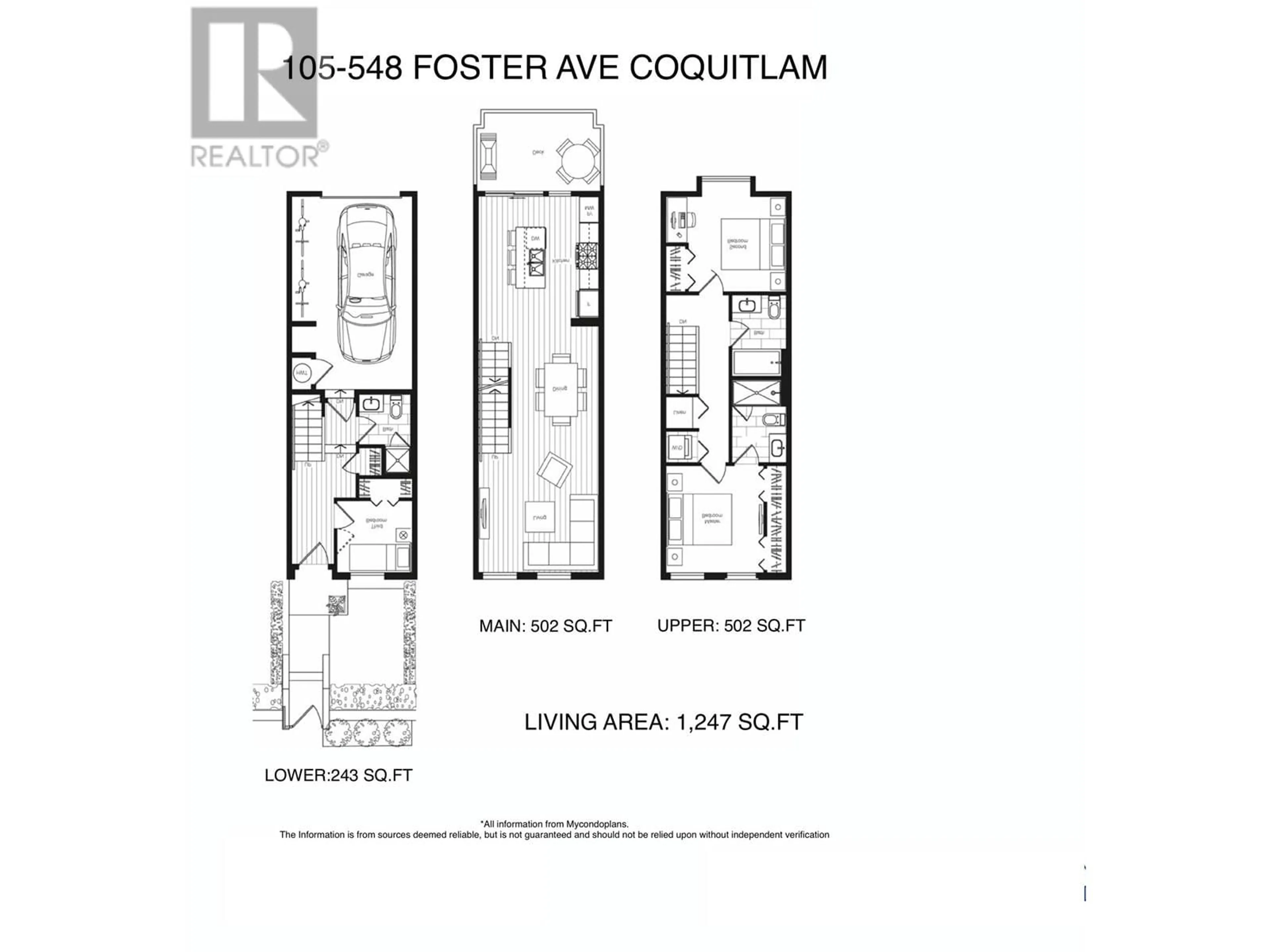 Floor plan for 105 - 548 FOSTER AVENUE, Coquitlam British Columbia V3J0E2