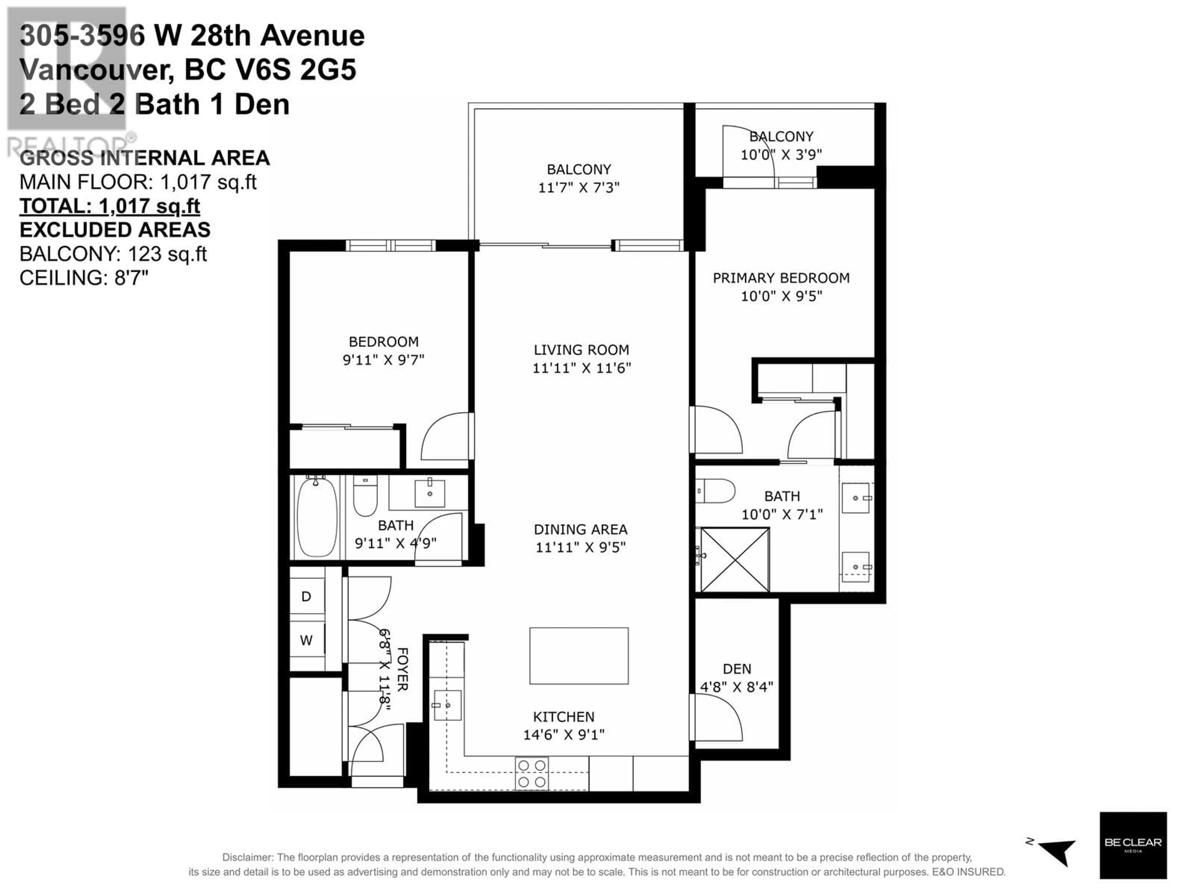 Floor plan for 305 - 3596 28TH AVENUE, Vancouver British Columbia V6S2G5