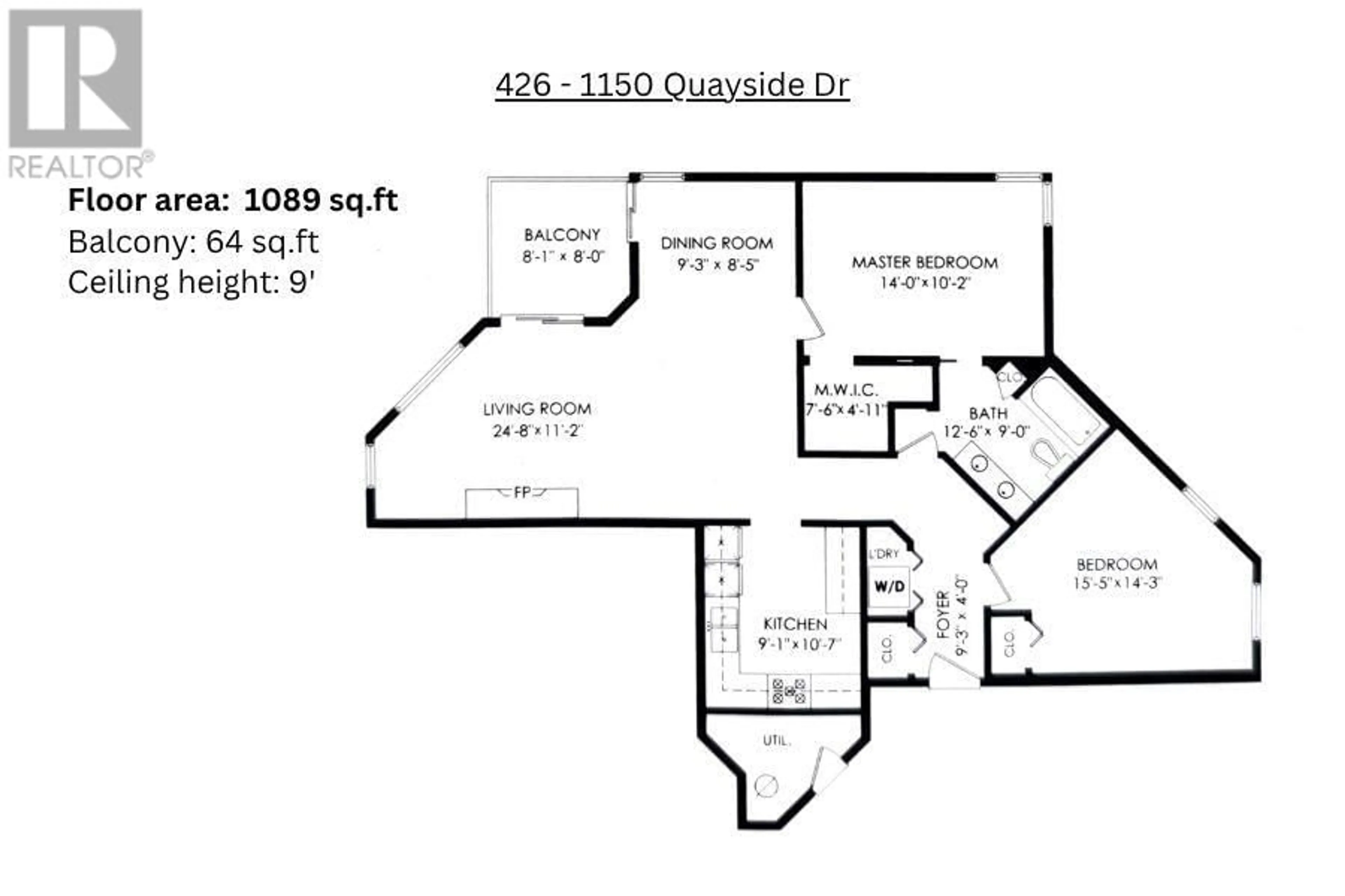 Floor plan for 426 - 1150 QUAYSIDE DRIVE, New Westminster British Columbia V3M6E1