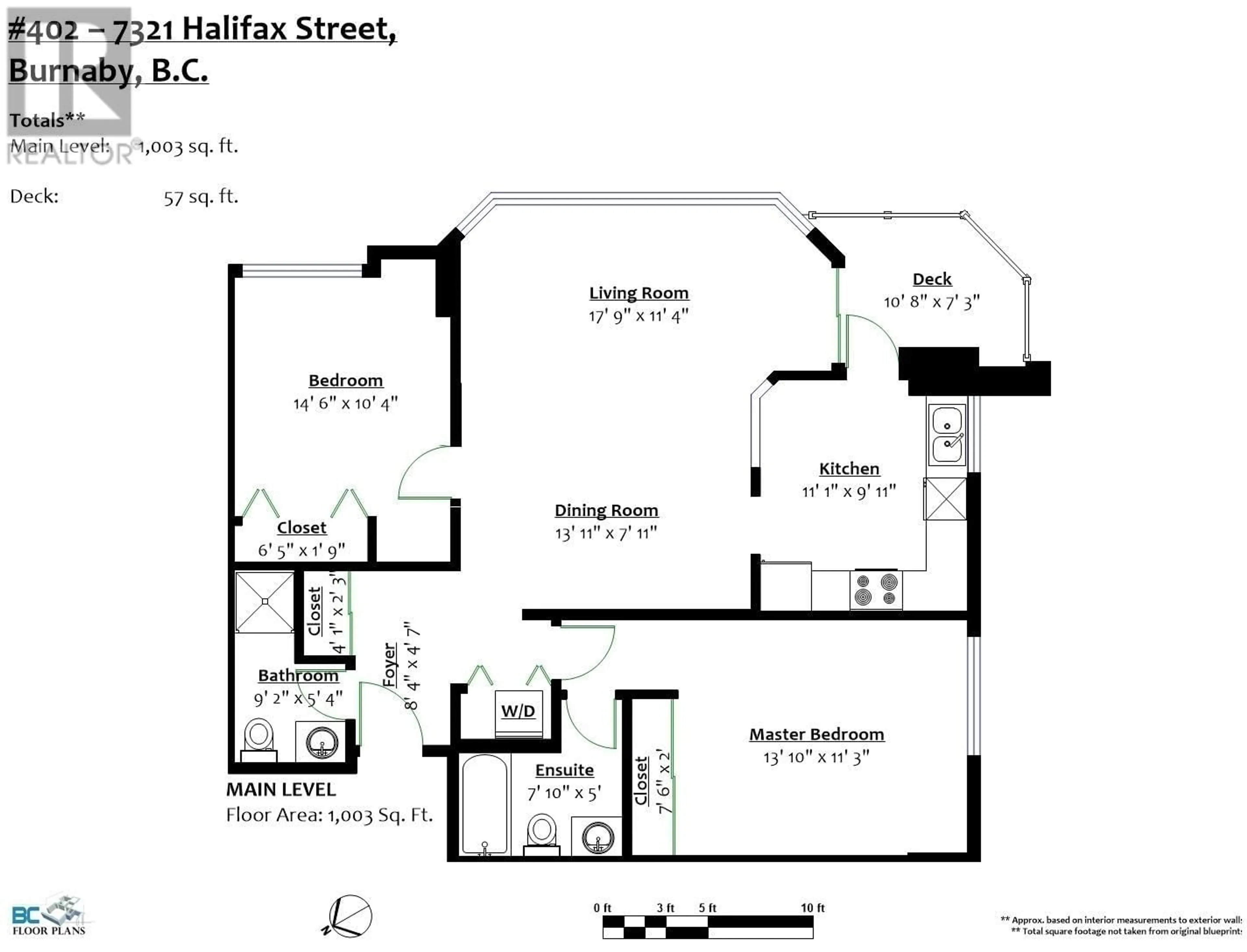 Floor plan for 402 - 7321 HALIFAX STREET, Burnaby British Columbia V5A4R5