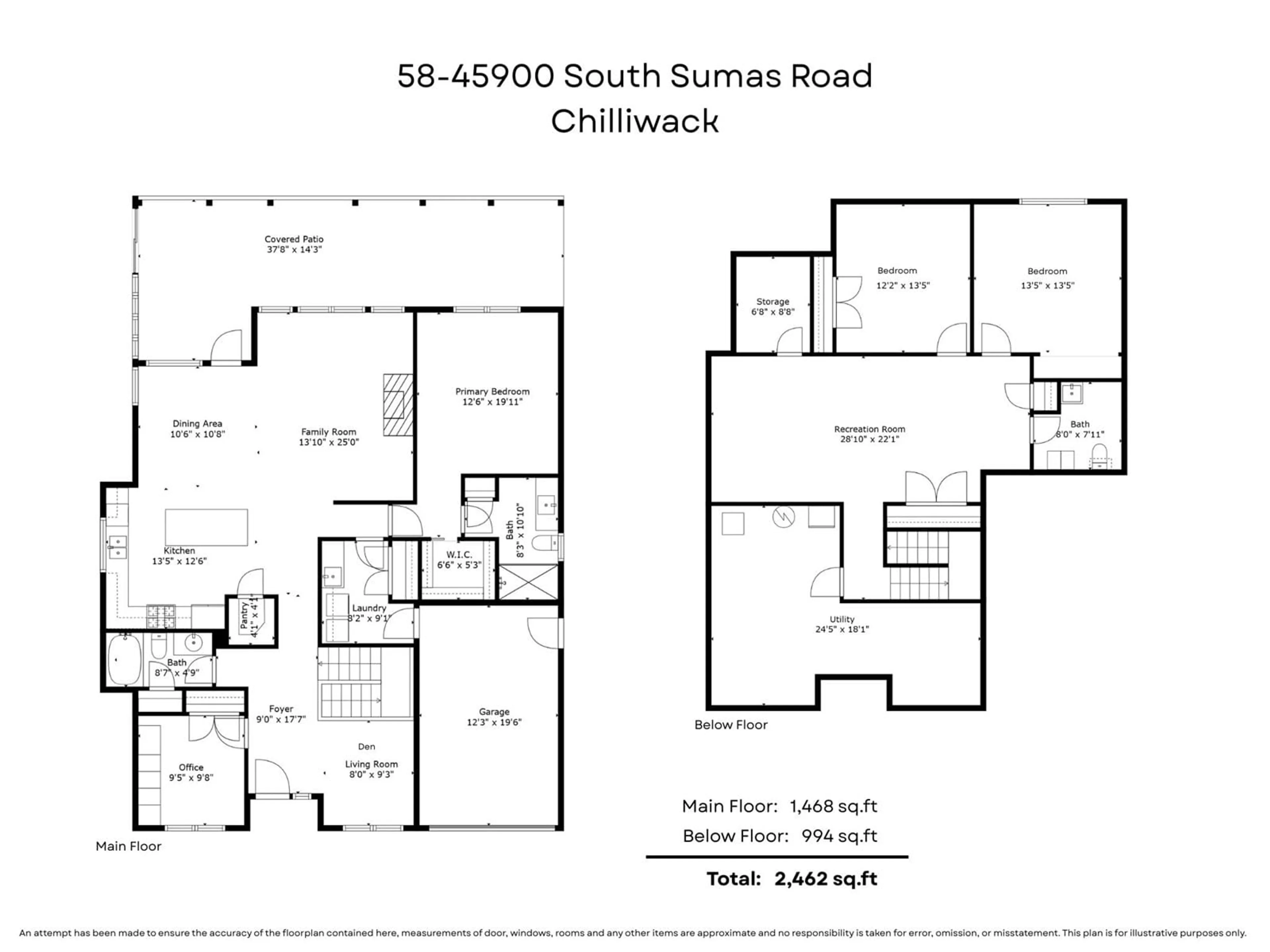 Floor plan for 58 - 45900 SOUTH SUMAS ROAD, Chilliwack British Columbia V2R0S9