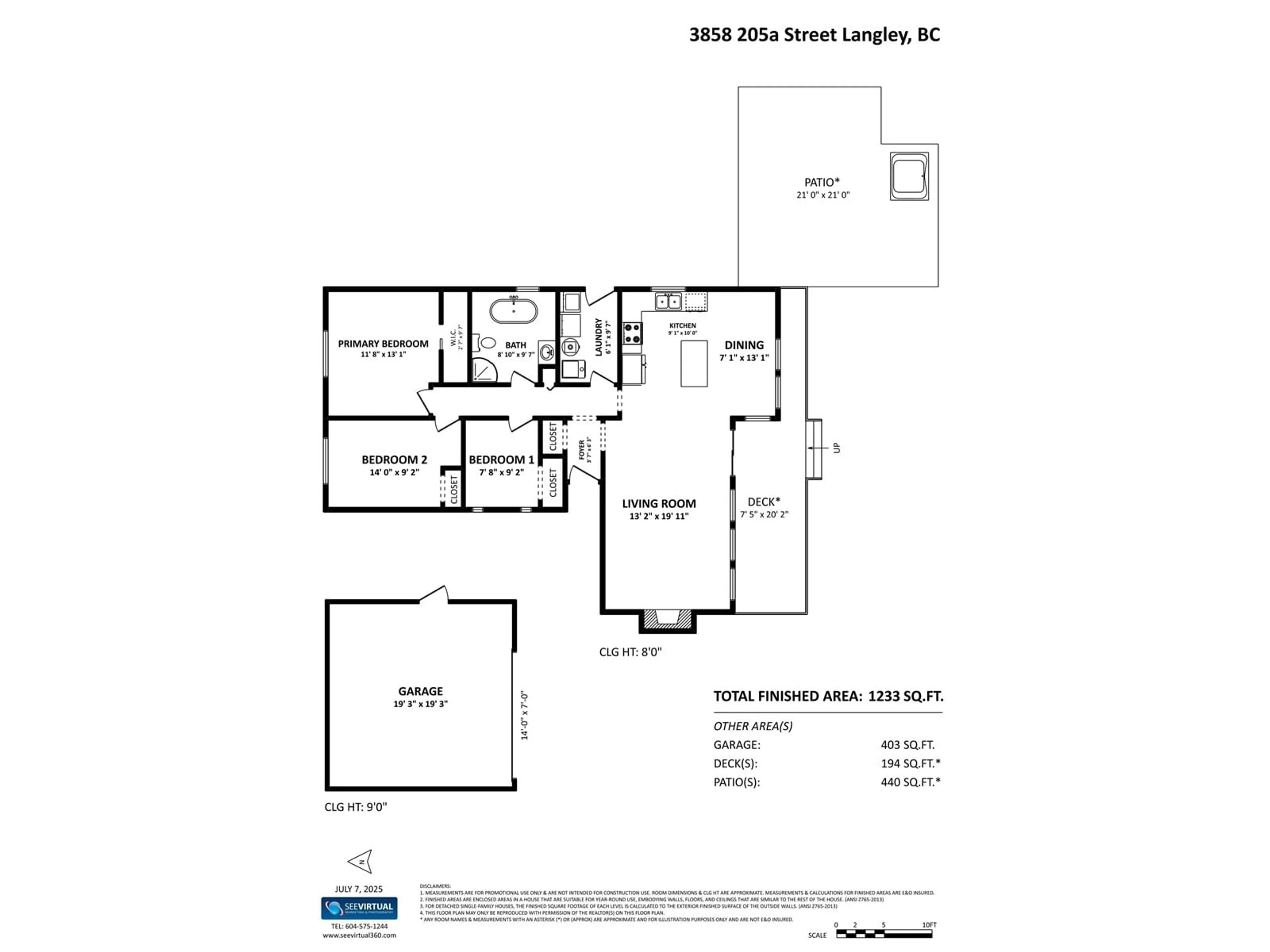 Floor plan for 3858 205A, Langley British Columbia V3A2A1