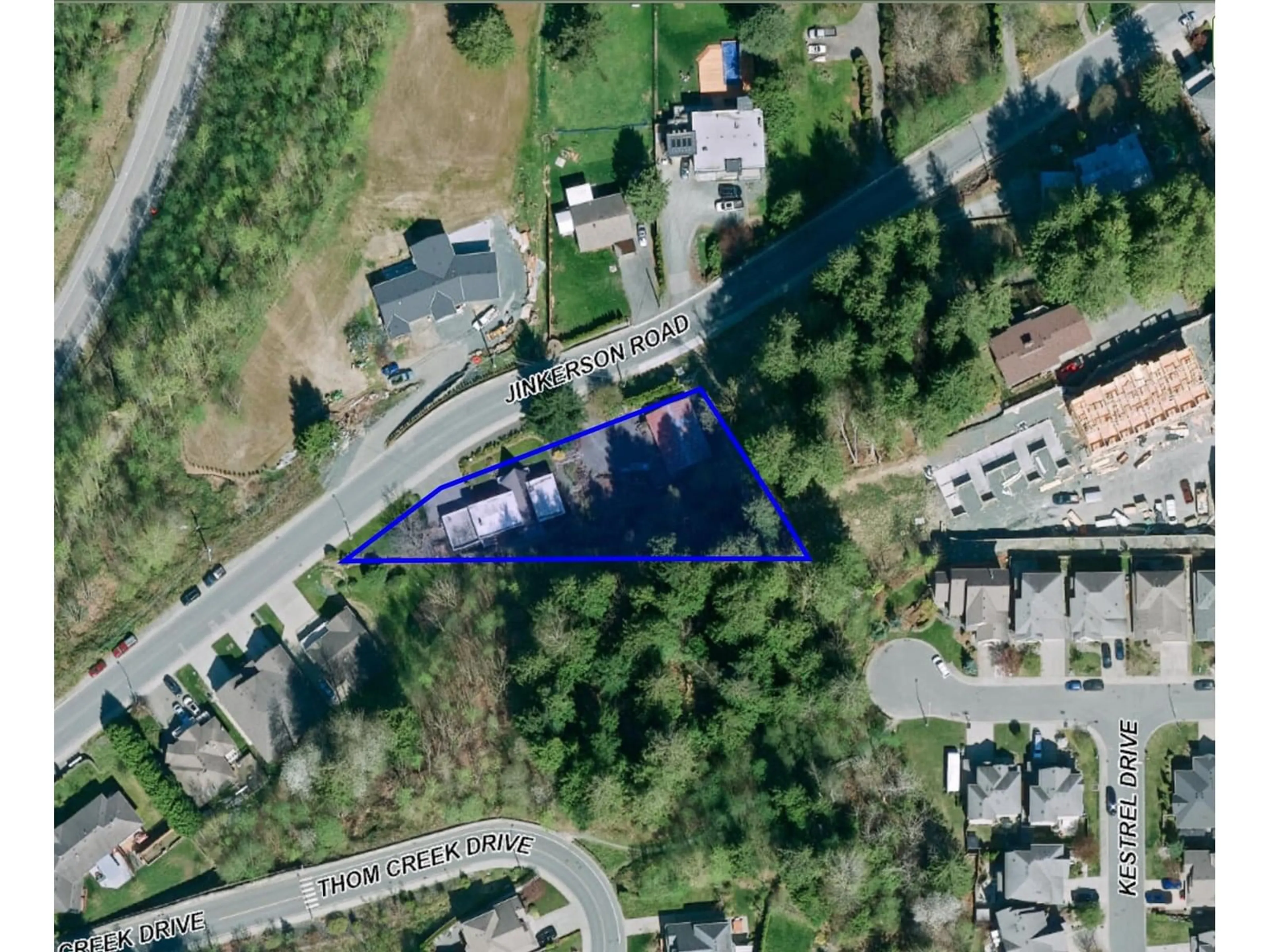 A pic from outside/outdoor area/front of a property/back of a property/a pic from drone, street for 5806 JINKERSON ROAD, Chilliwack British Columbia V2R0C8