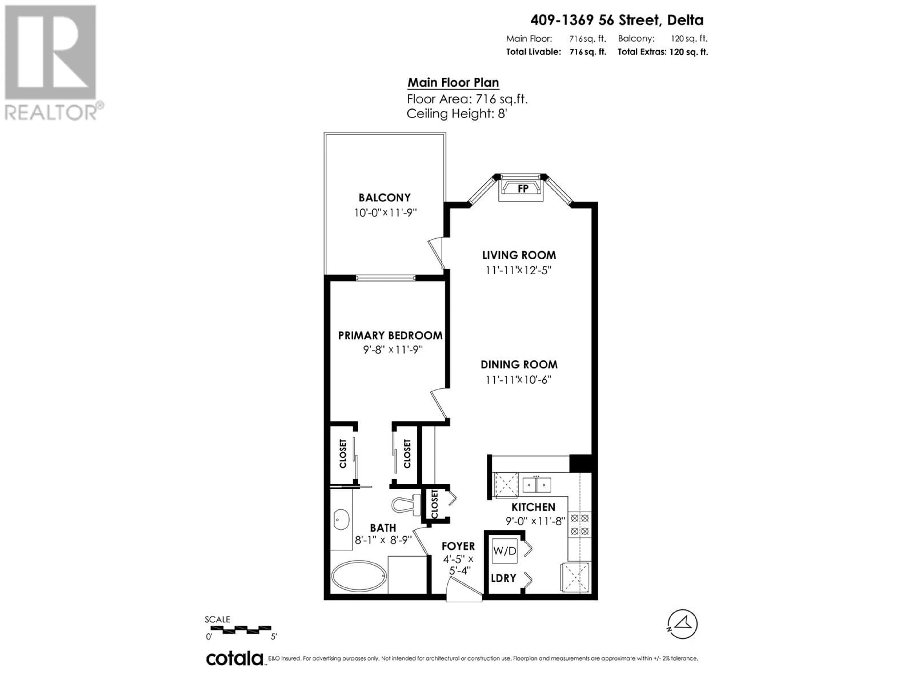 Floor plan for 409 - 1369 56 STREET, Delta British Columbia V4L2A6