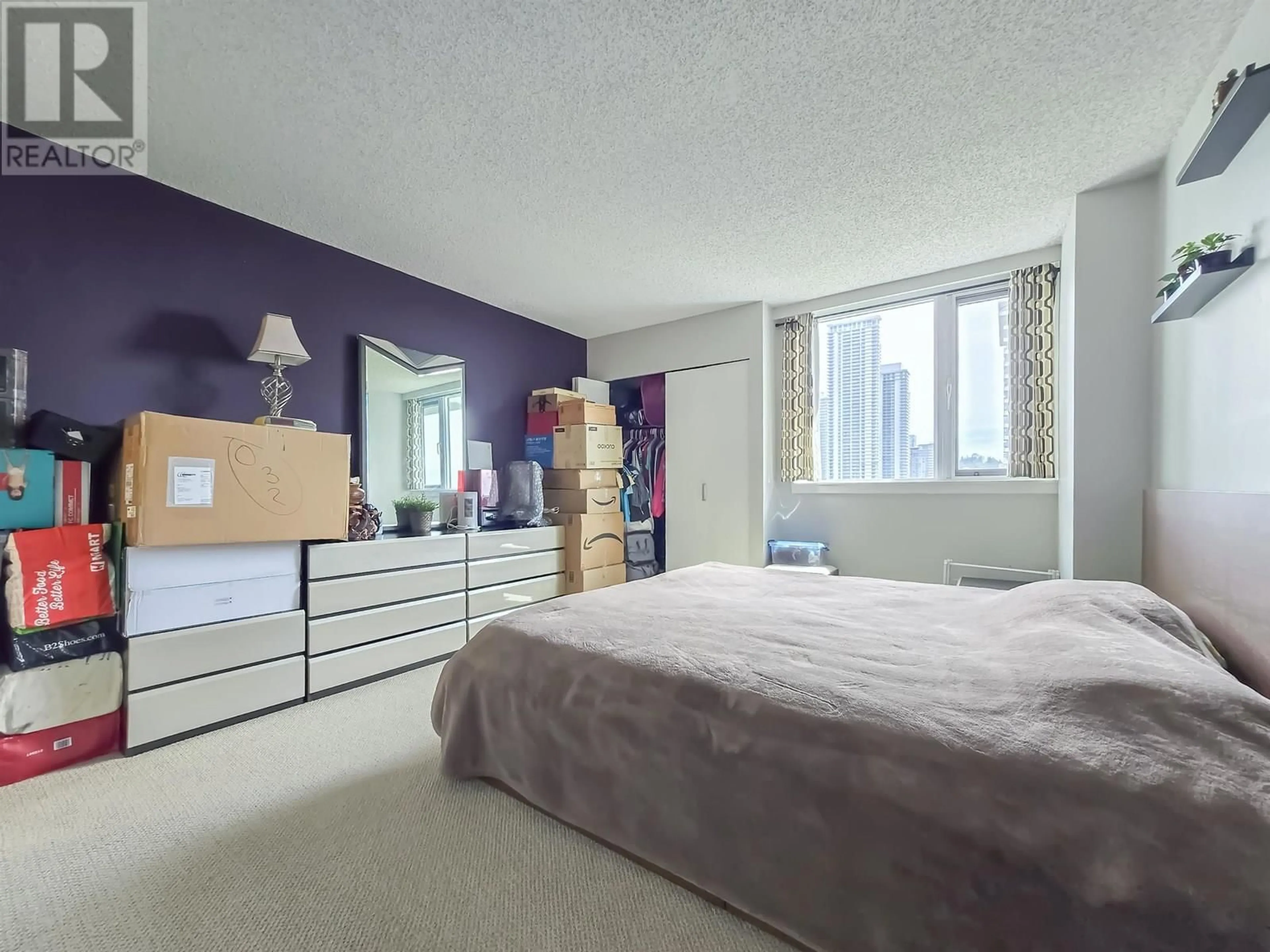 Bedroom with bed, carpet floor for 708 - 3980 CARRIGAN COURT, Burnaby British Columbia V3N4S6