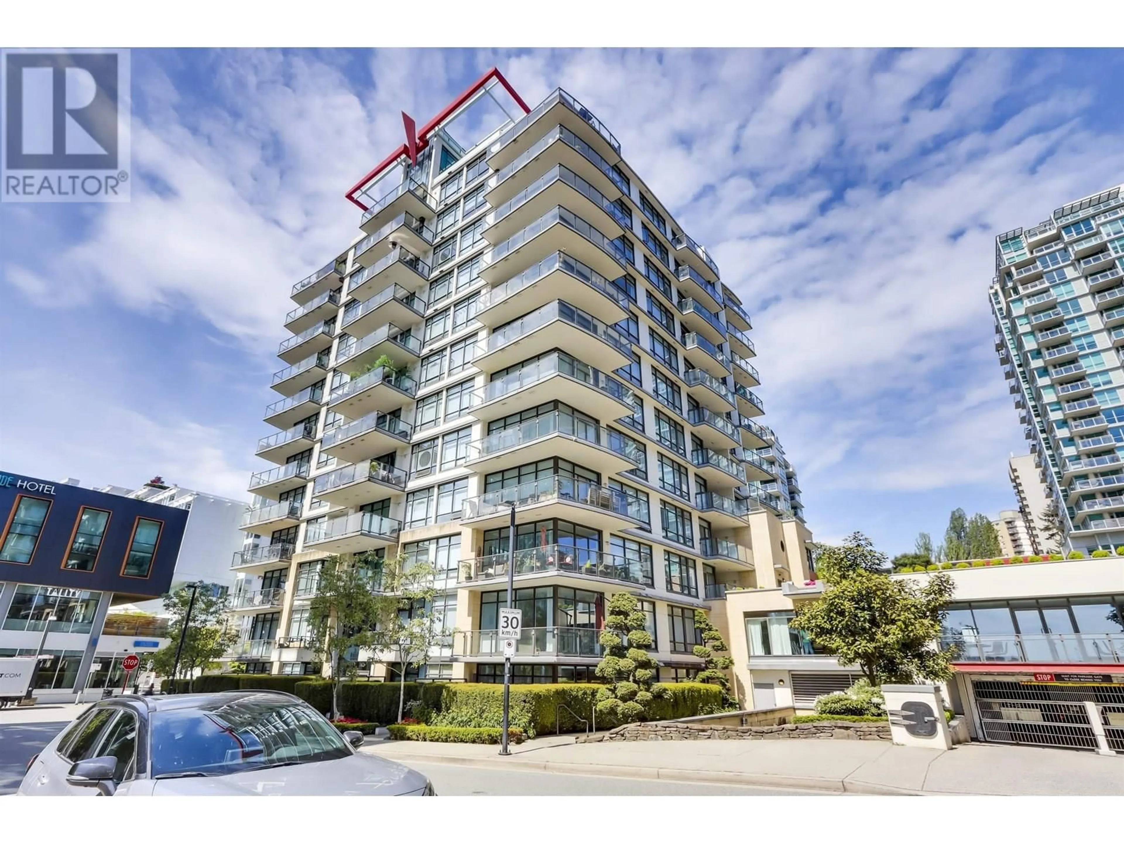 A pic from outside/outdoor area/front of a property/back of a property/a pic from drone, building for 507 - 162 VICTORY SHIP WAY, North Vancouver British Columbia V7L0B4