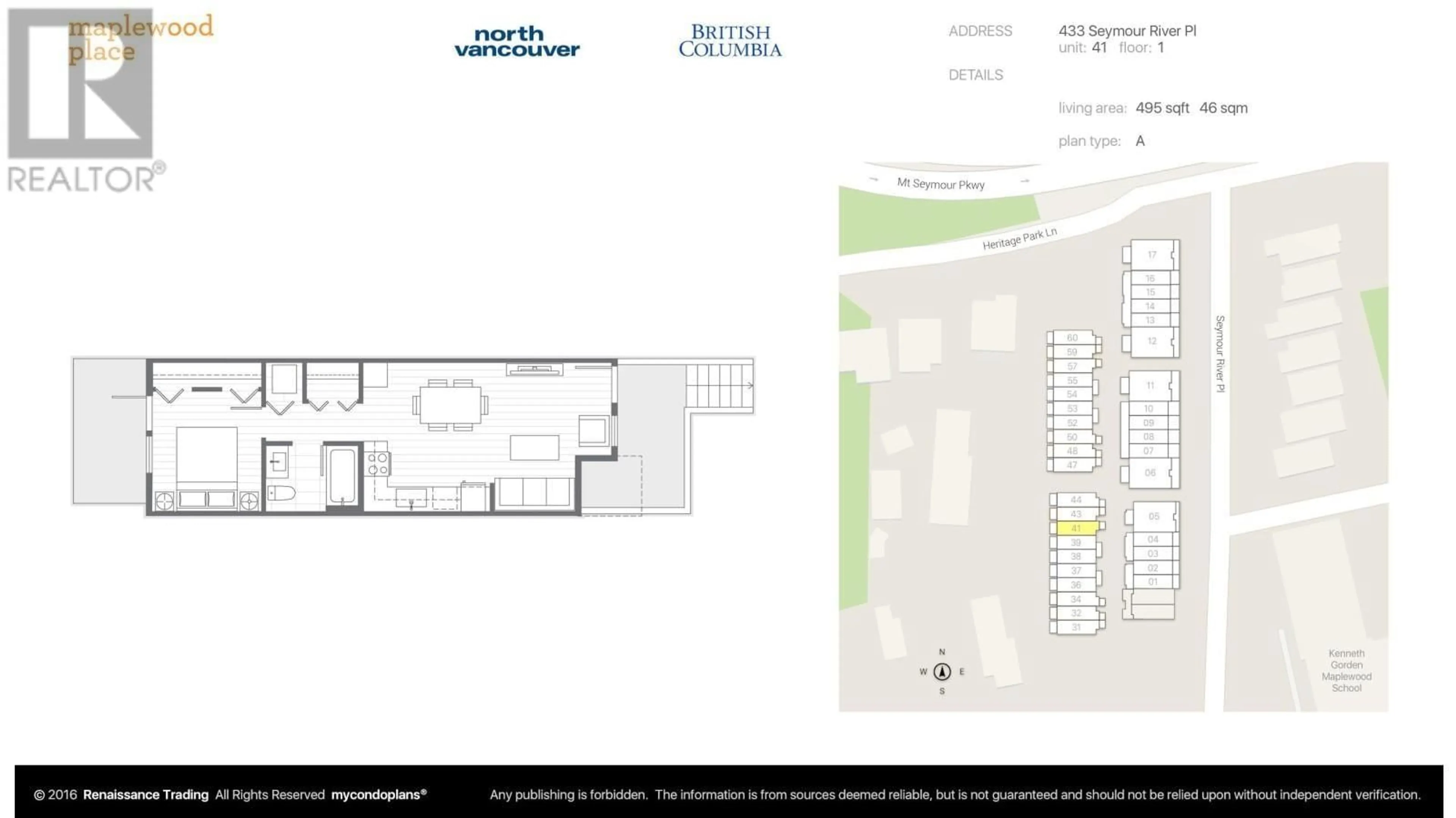 Floor plan for 41 - 433 SEYMOUR RIVER PLACE, Vancouver British Columbia V7H0B8