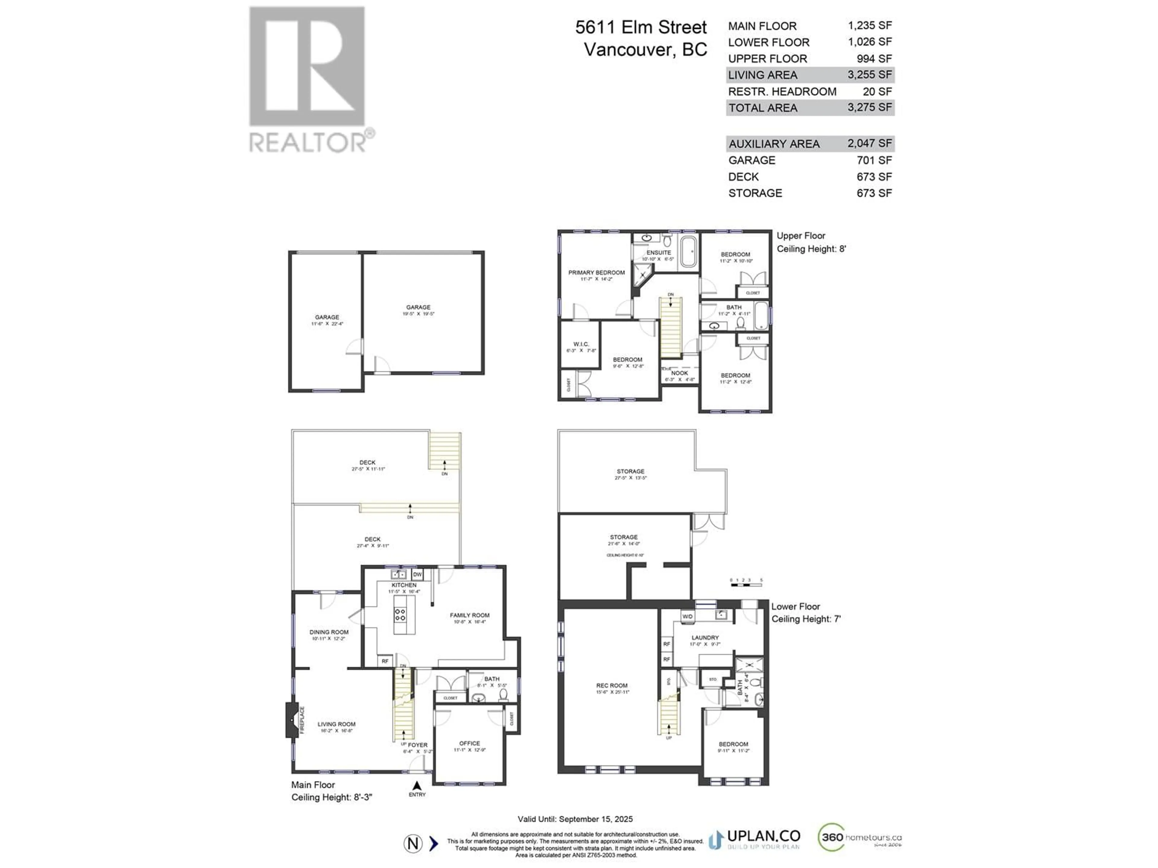 Floor plan for 5611 ELM STREET, Vancouver British Columbia V6N1A3
