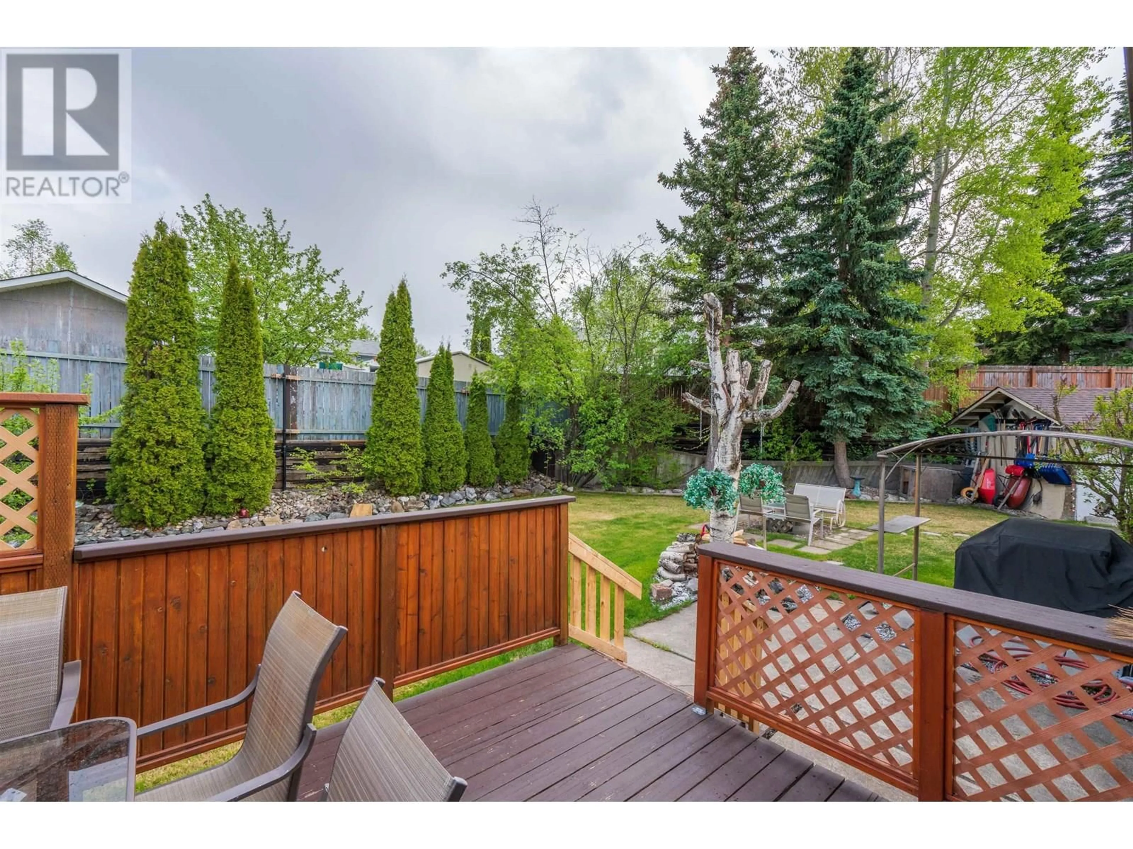 Patio, forest/trees view for 2881 CALHOUN PLACE, Prince George British Columbia V2N5J5
