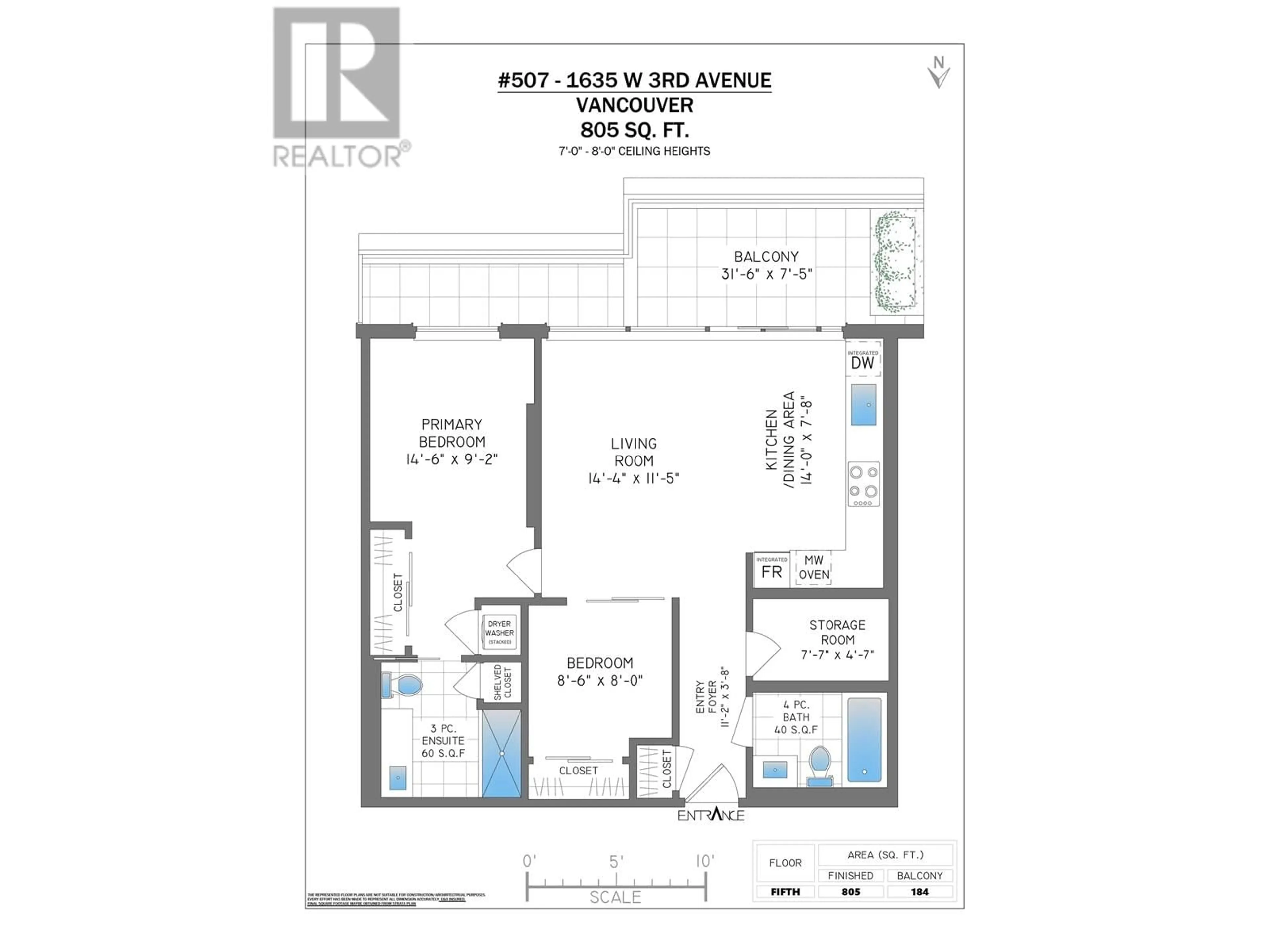 Floor plan for 507 - 1635 3RD AVENUE, Vancouver British Columbia V7S2Y2