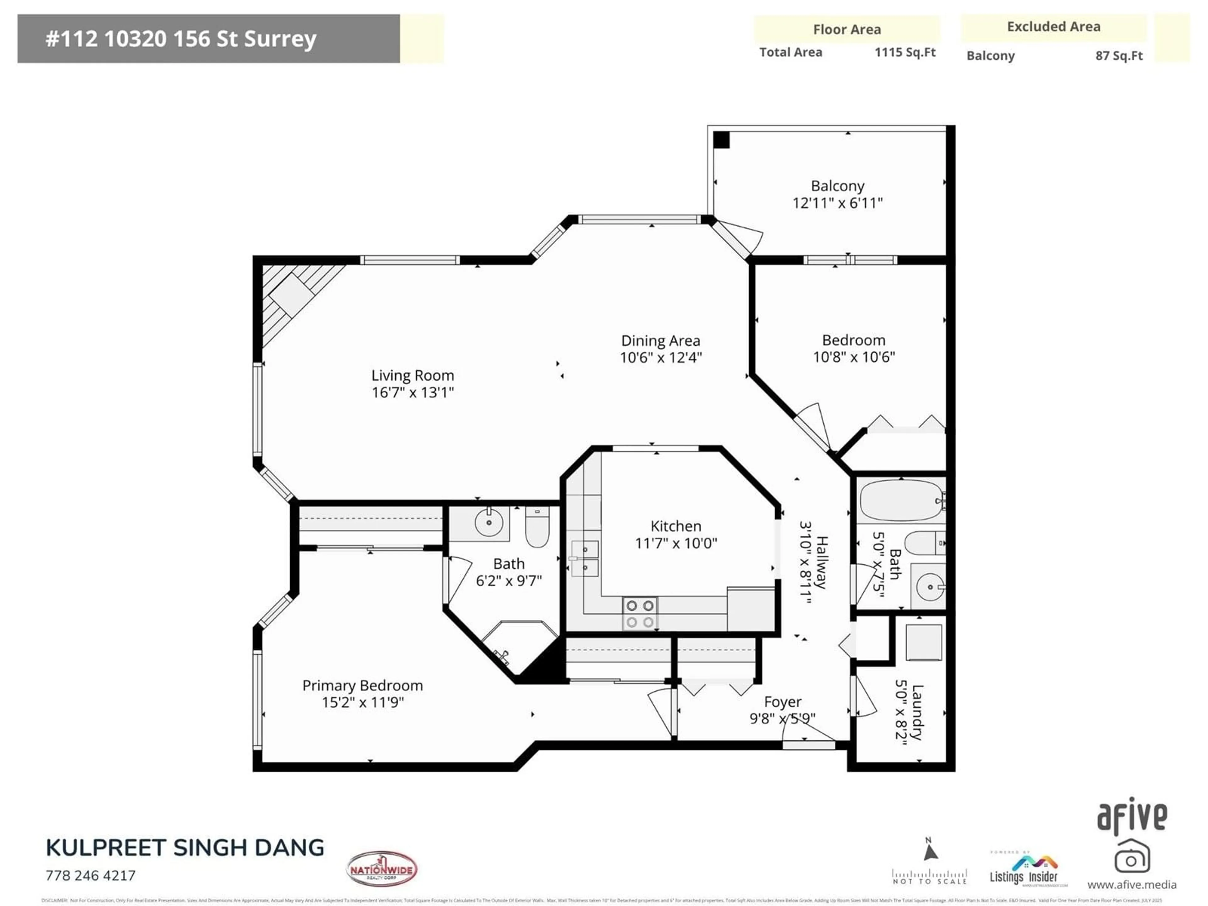 Floor plan for 112 - 10320 156, Surrey British Columbia V3R4L8