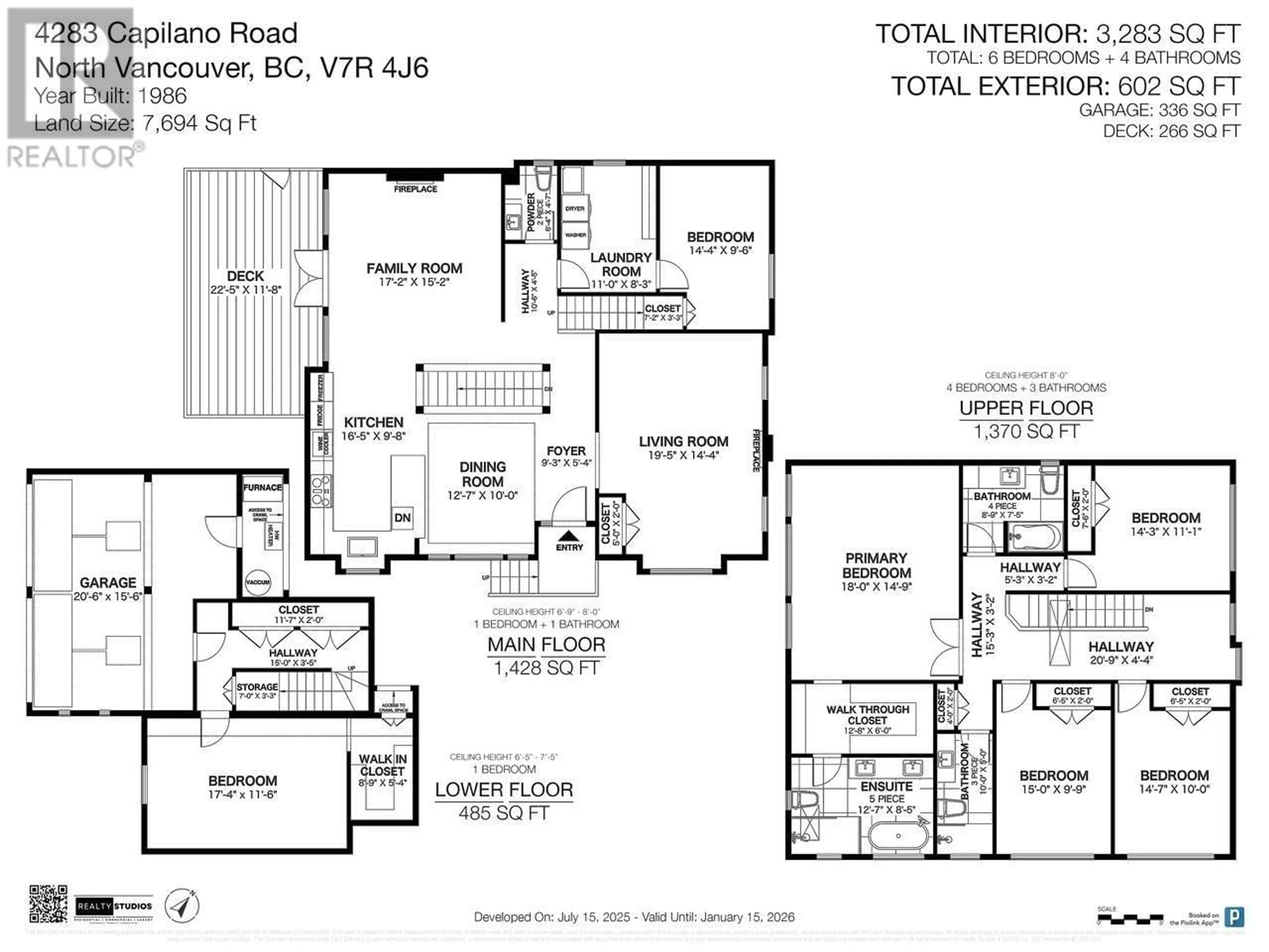 Floor plan for 4283 CAPILANO ROAD, North Vancouver British Columbia V7R4J6