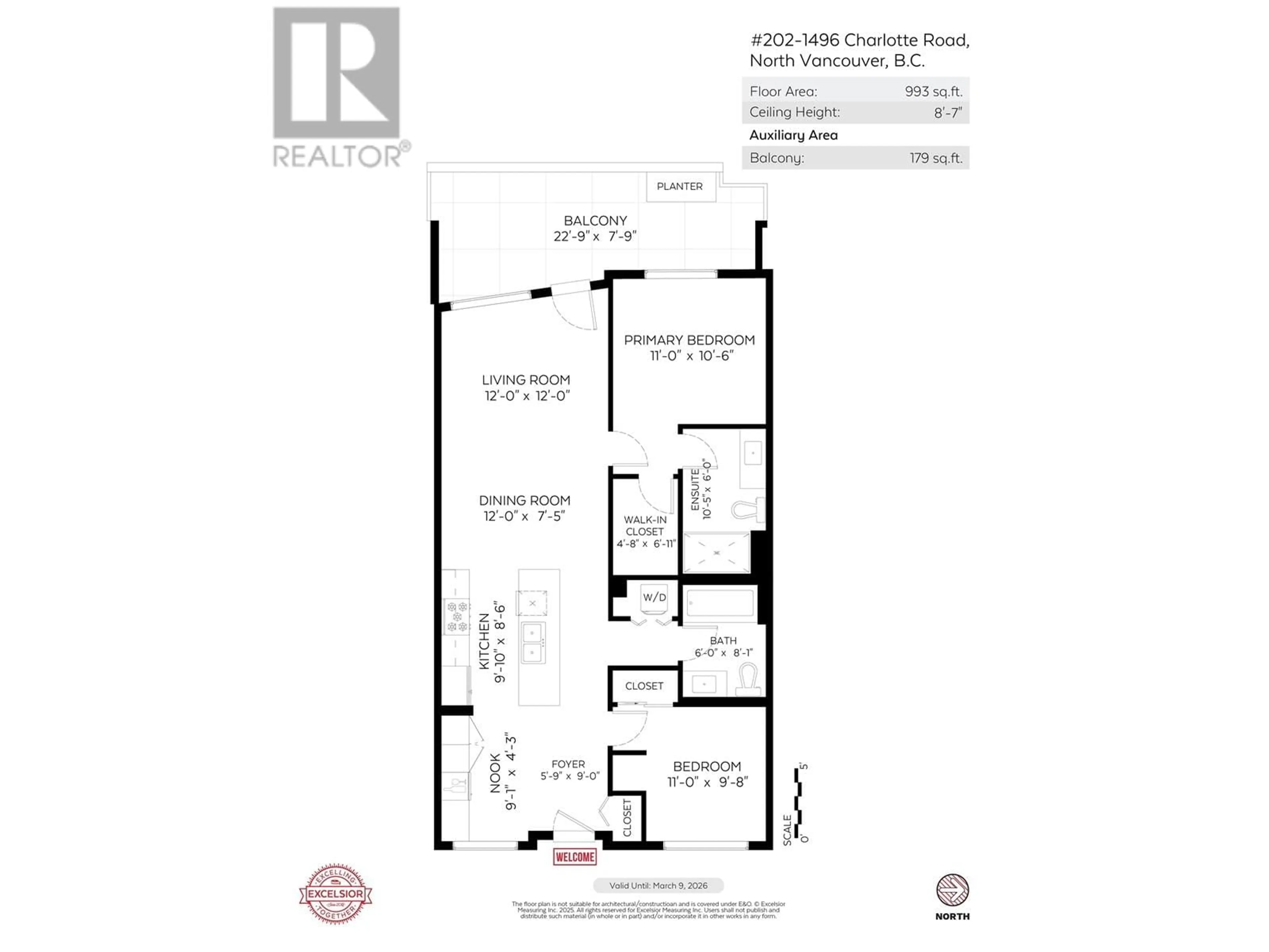 Floor plan for 202 - 1496 CHARLOTTE ROAD, North Vancouver British Columbia V7J0C9
