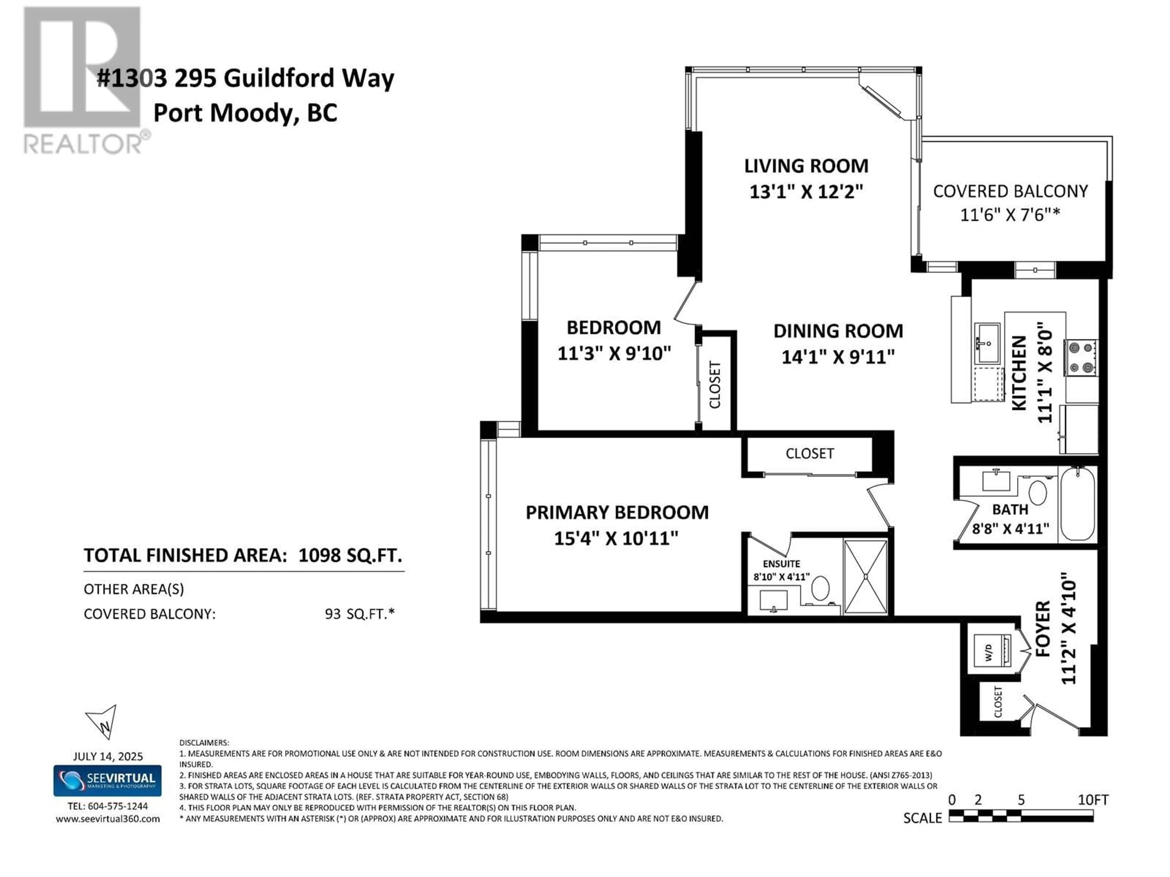 Floor plan for 1303 - 295 GUILDFORD WAY, Port Moody British Columbia V3H5N3