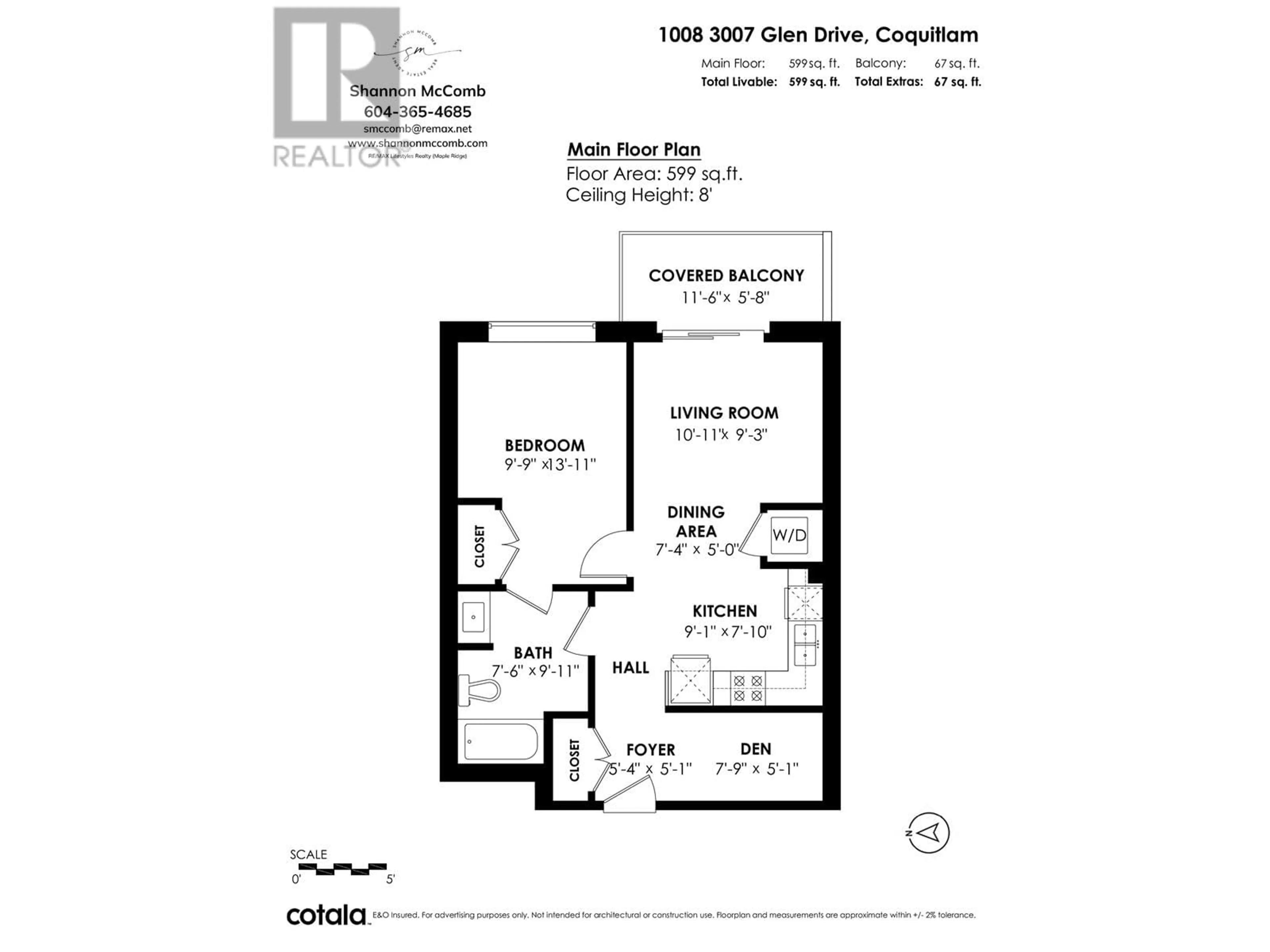 Floor plan for 1008 - 3007 GLEN DRIVE, Coquitlam British Columbia V3B0L8