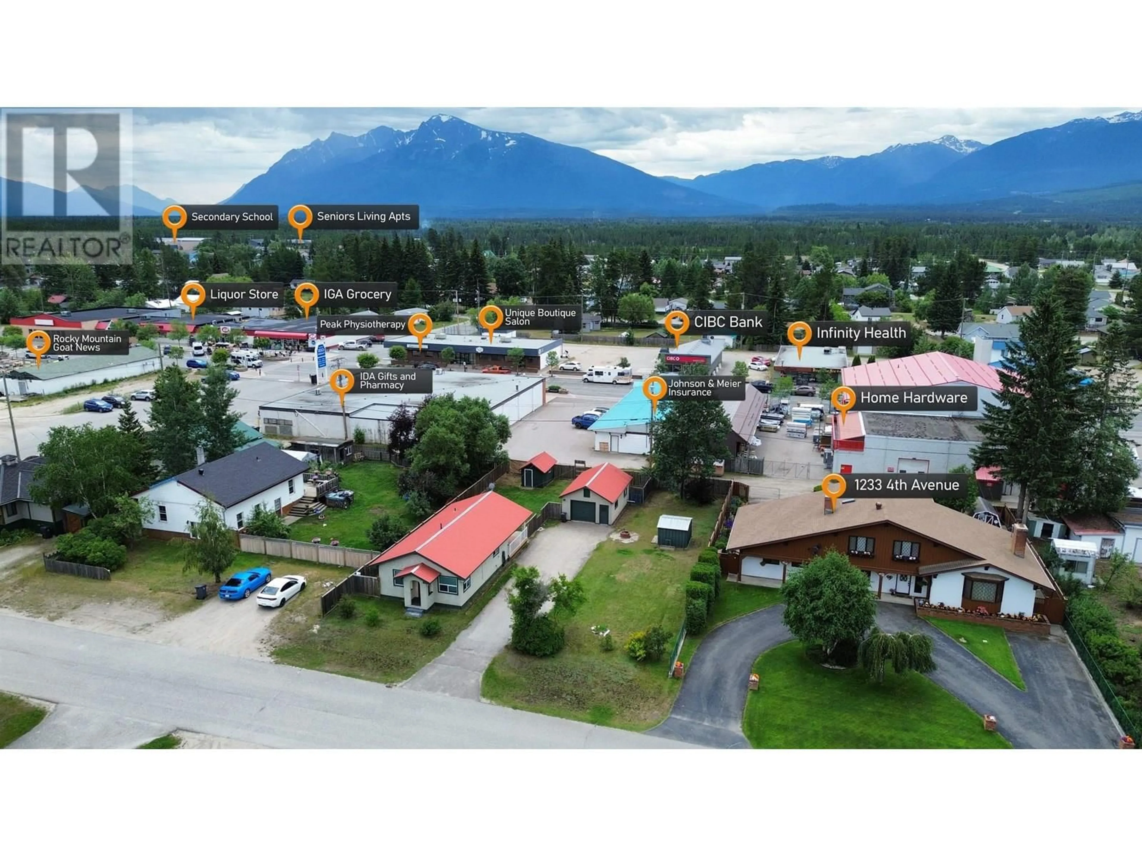 A pic from outside/outdoor area/front of a property/back of a property/a pic from drone, mountain view for 1233 4TH AVENUE, Valemount British Columbia V0E2Z0