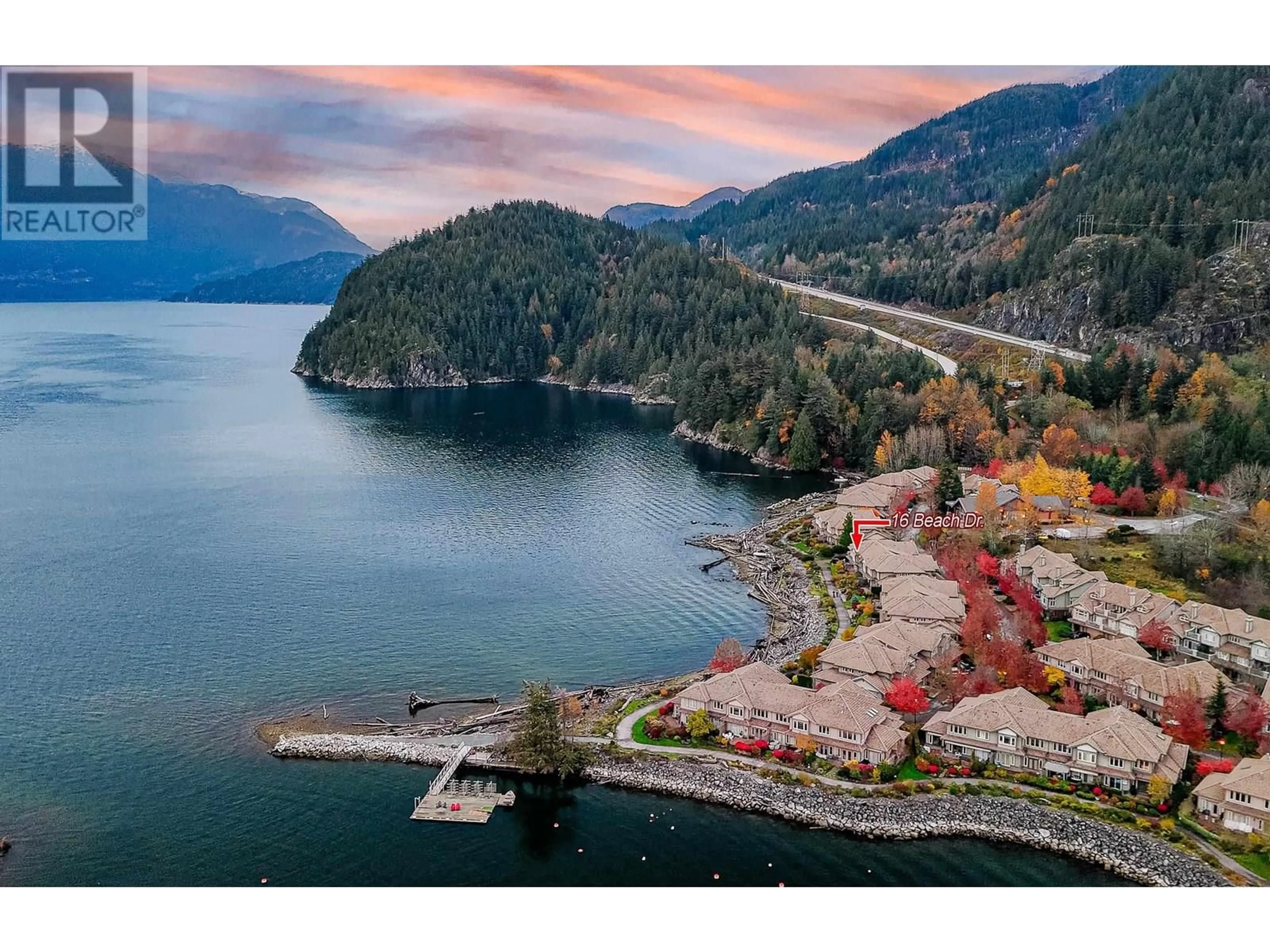 A pic from outside/outdoor area/front of a property/back of a property/a pic from drone, water/lake/river/ocean view for 10 BEACH DRIVE, Furry Creek British Columbia V0N3Z1