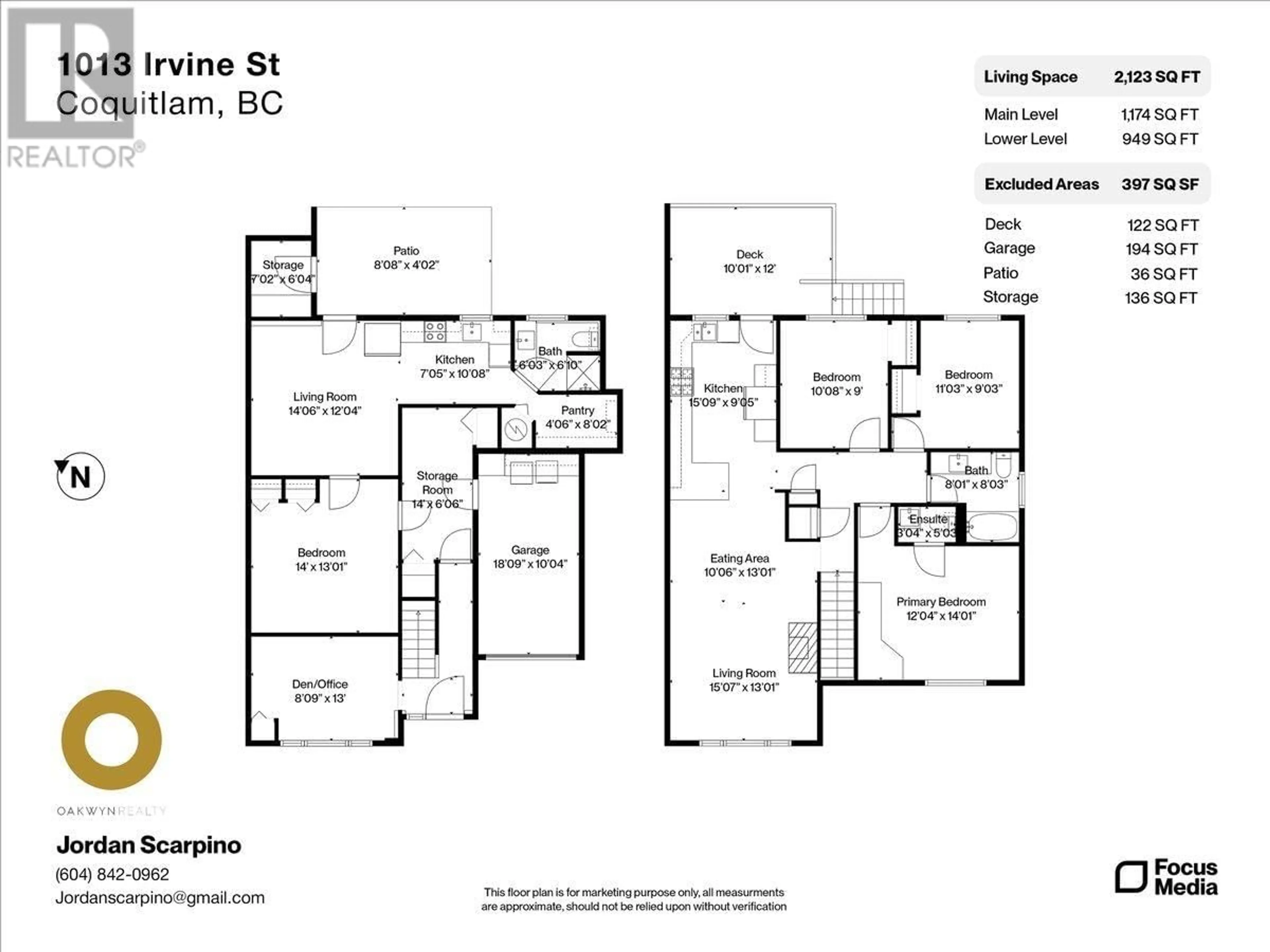 Floor plan for 1013 IRVINE STREET, Coquitlam British Columbia V3C3W1