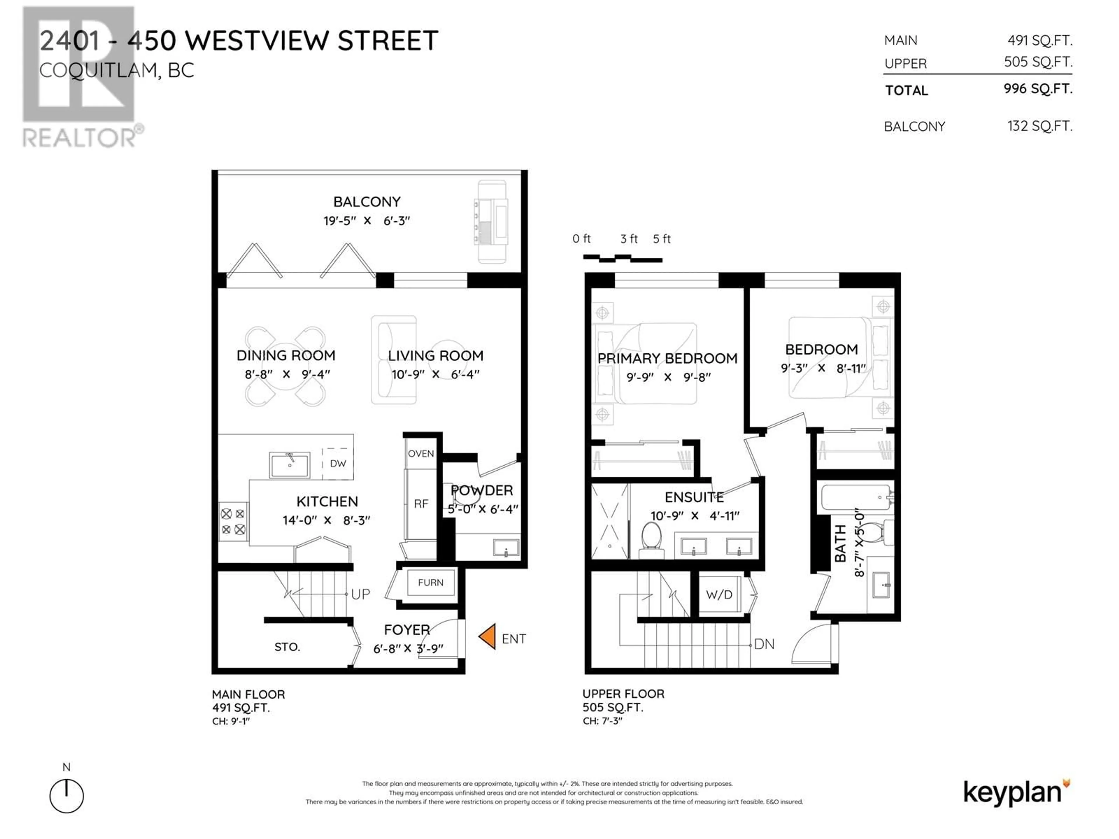 Floor plan for 2401 - 450 WESTVIEW STREET, Coquitlam British Columbia V3K6C3