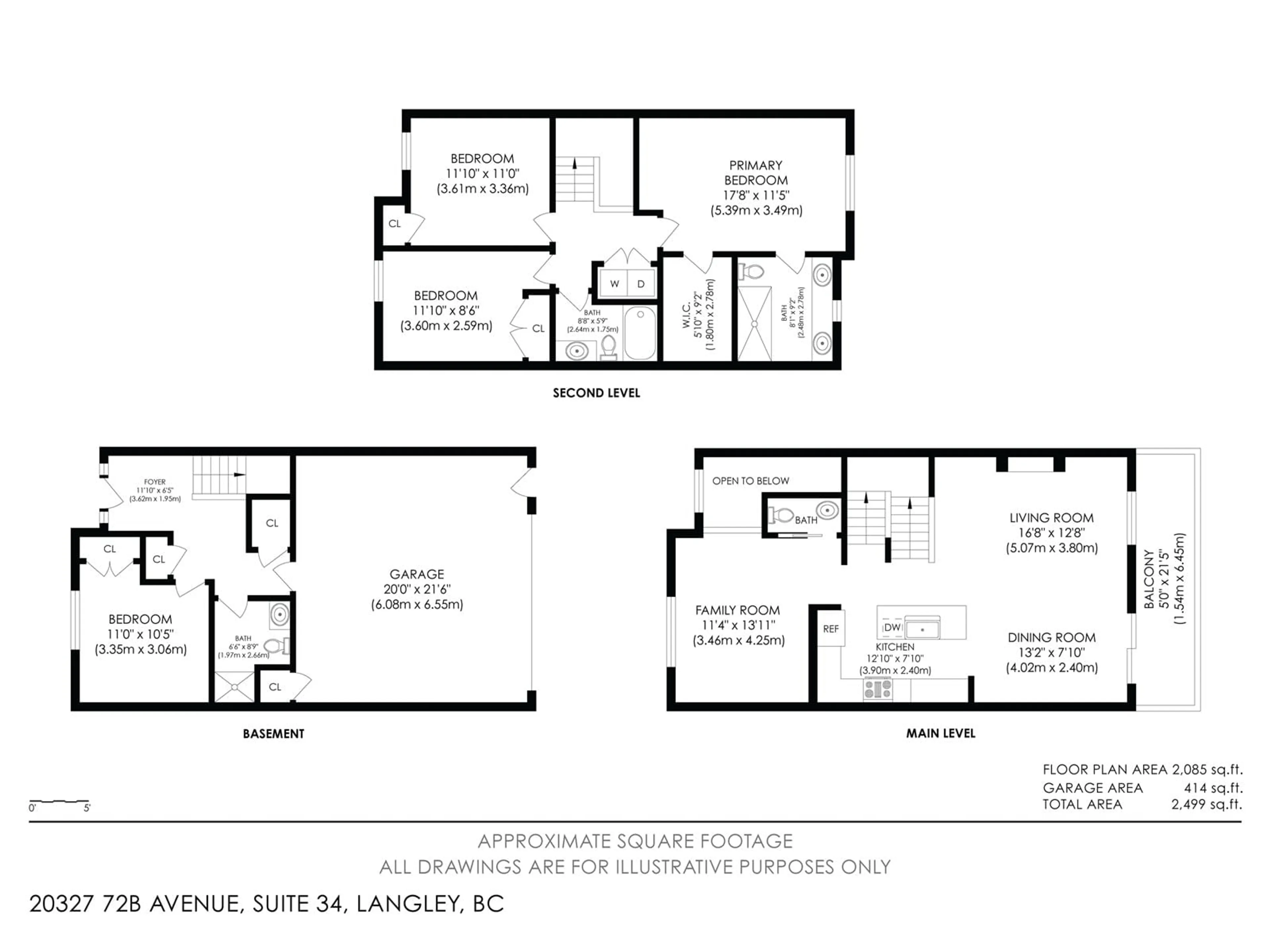 Floor plan for 34 - 20327 72B, Langley British Columbia V2Y4J6