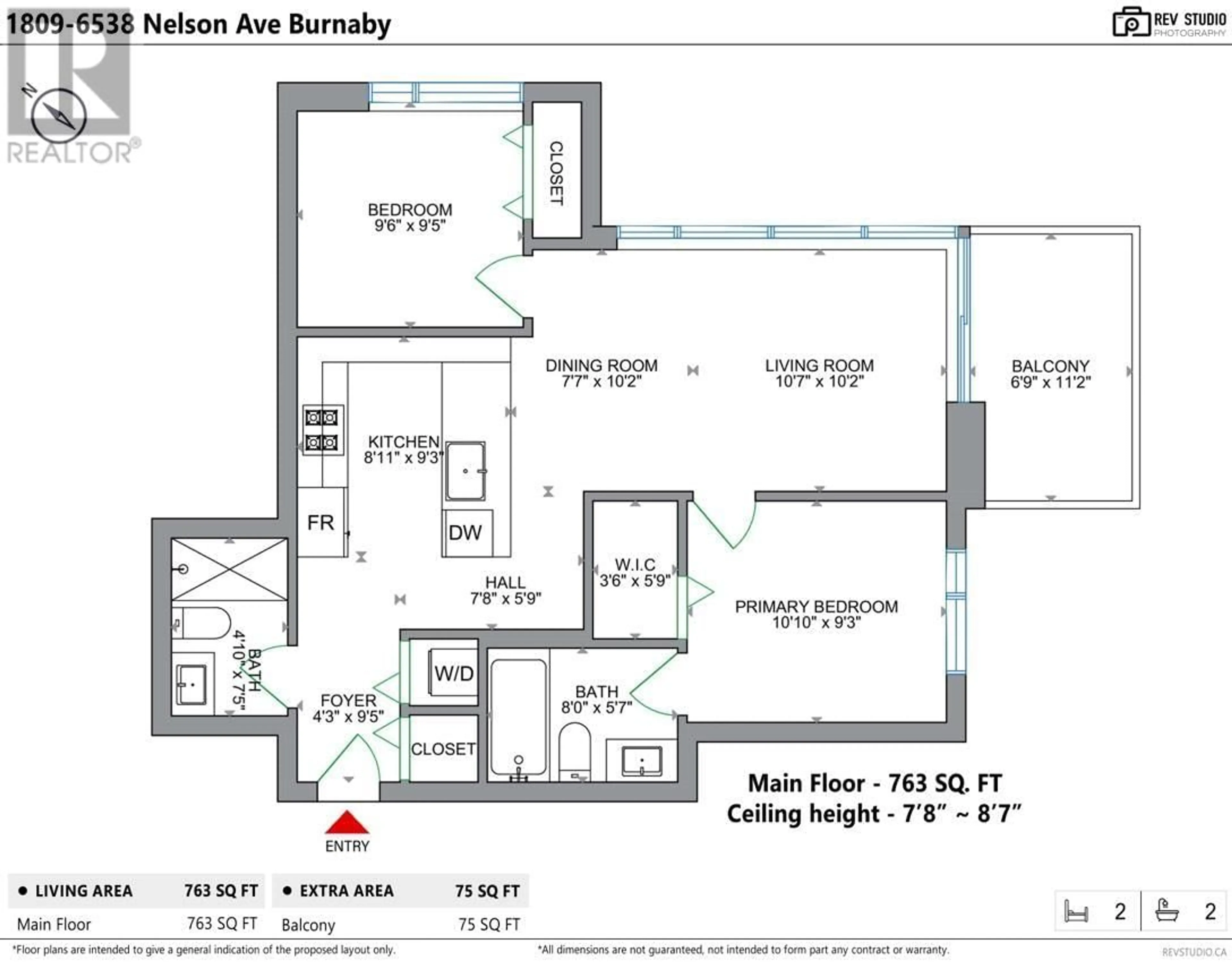 Floor plan for 1809 - 6538 NELSON AVENUE, Burnaby British Columbia V5H0G5