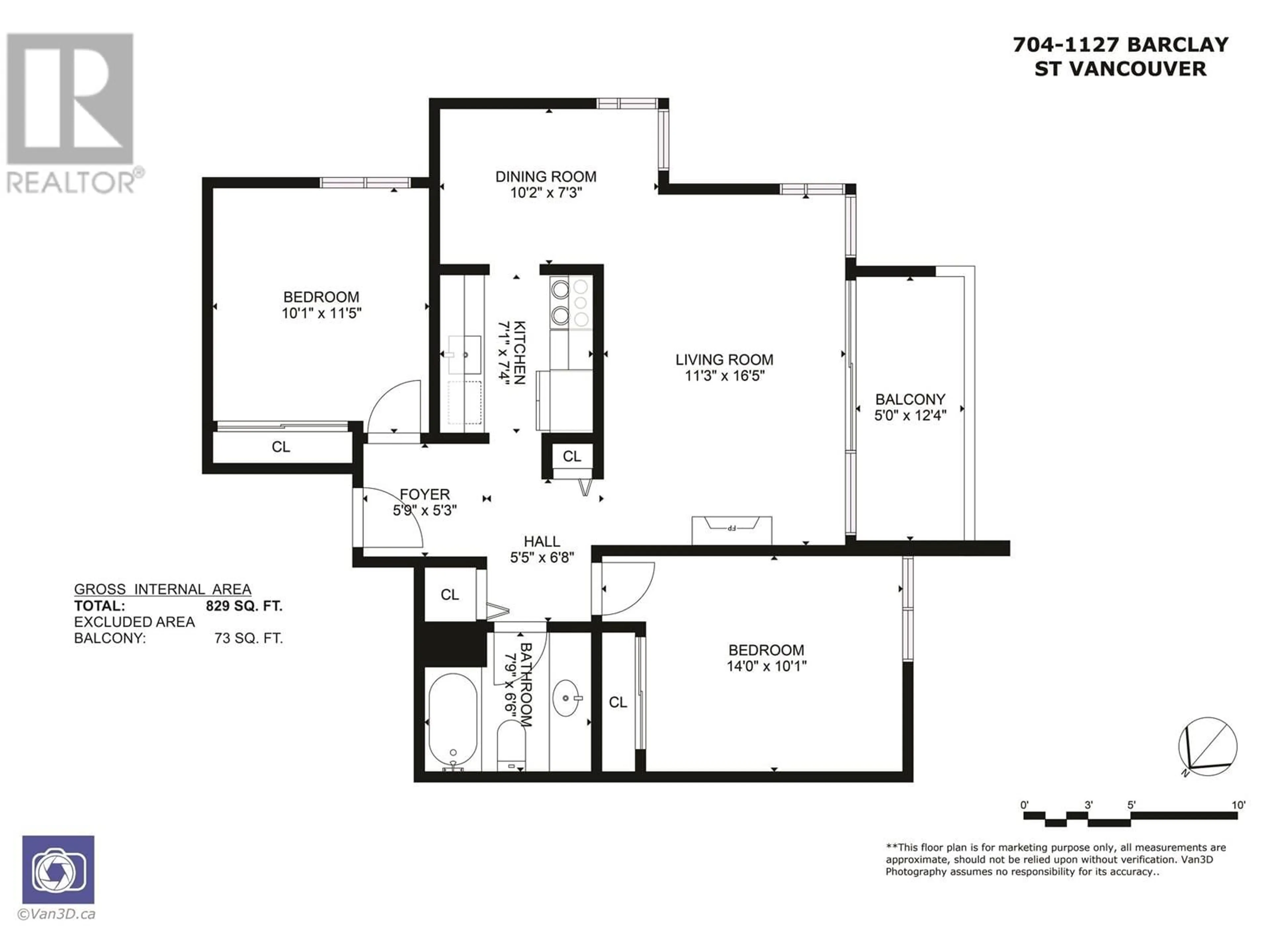 Floor plan for 704 - 1127 BARCLAY STREET, Vancouver British Columbia V6E1G8