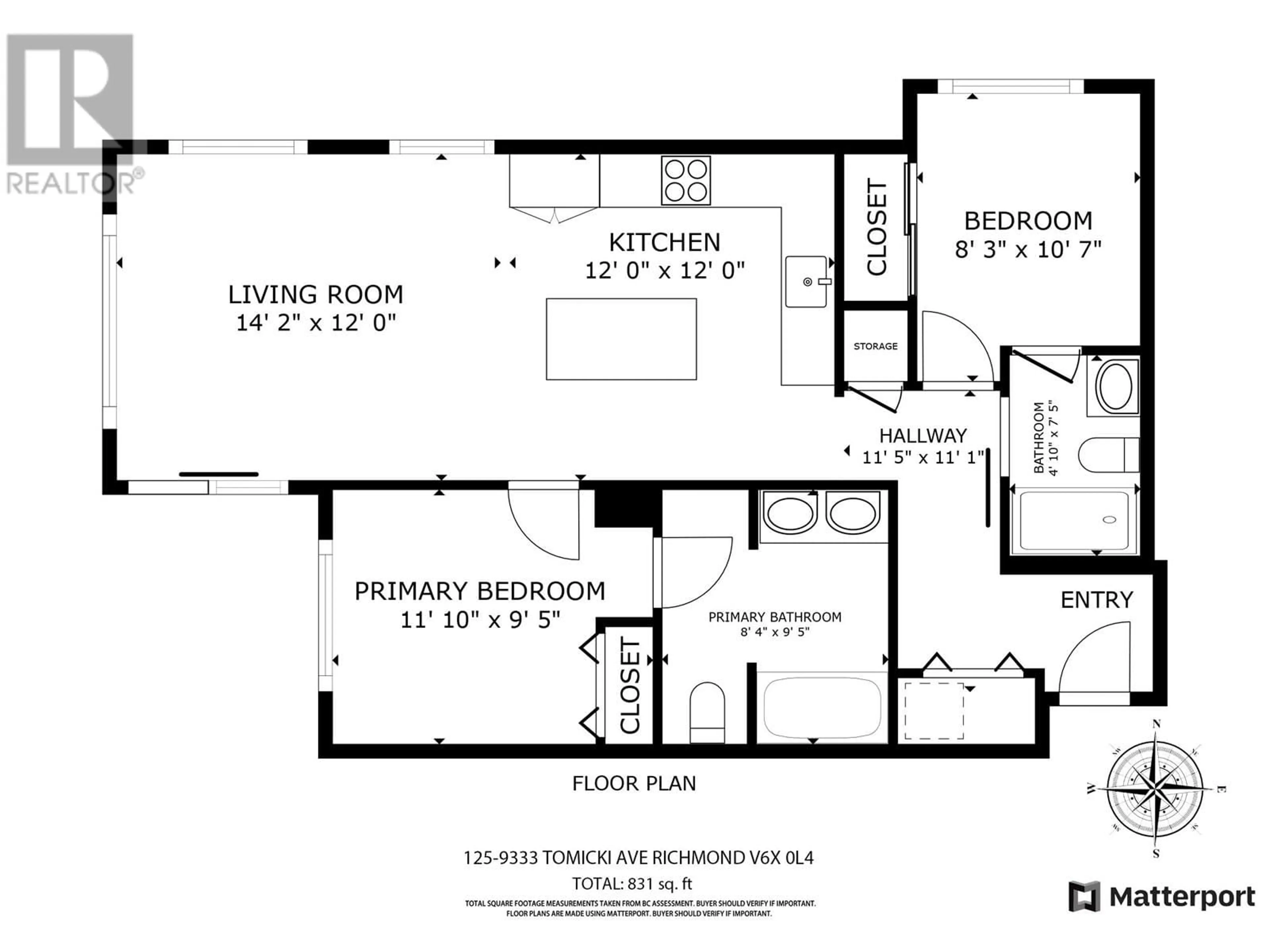 Floor plan for 125 - 9333 TOMICKI AVENUE, Richmond British Columbia V6X0L4