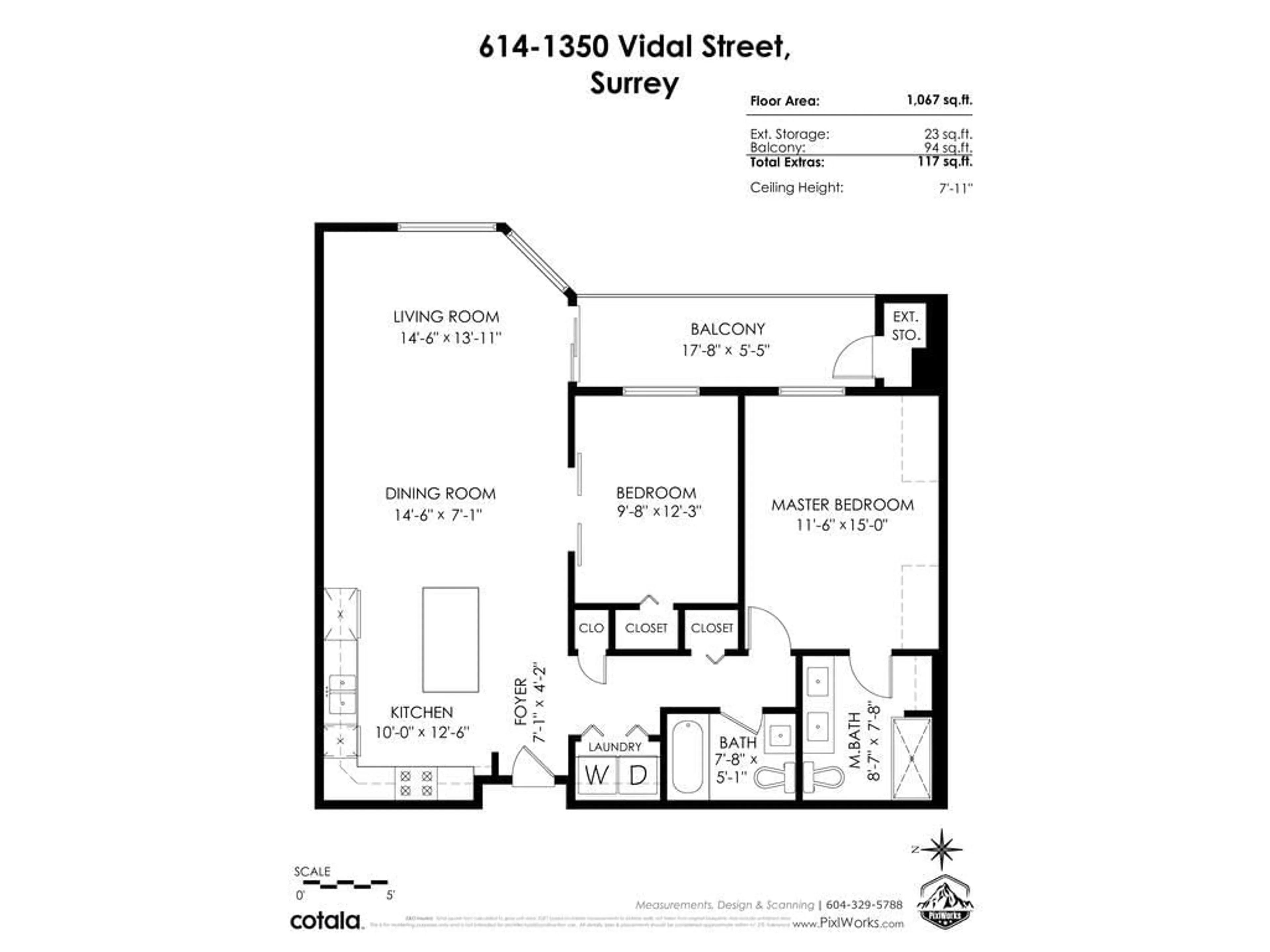 Floor plan for 614 - 1350 VIDAL, White Rock British Columbia V4B5G6