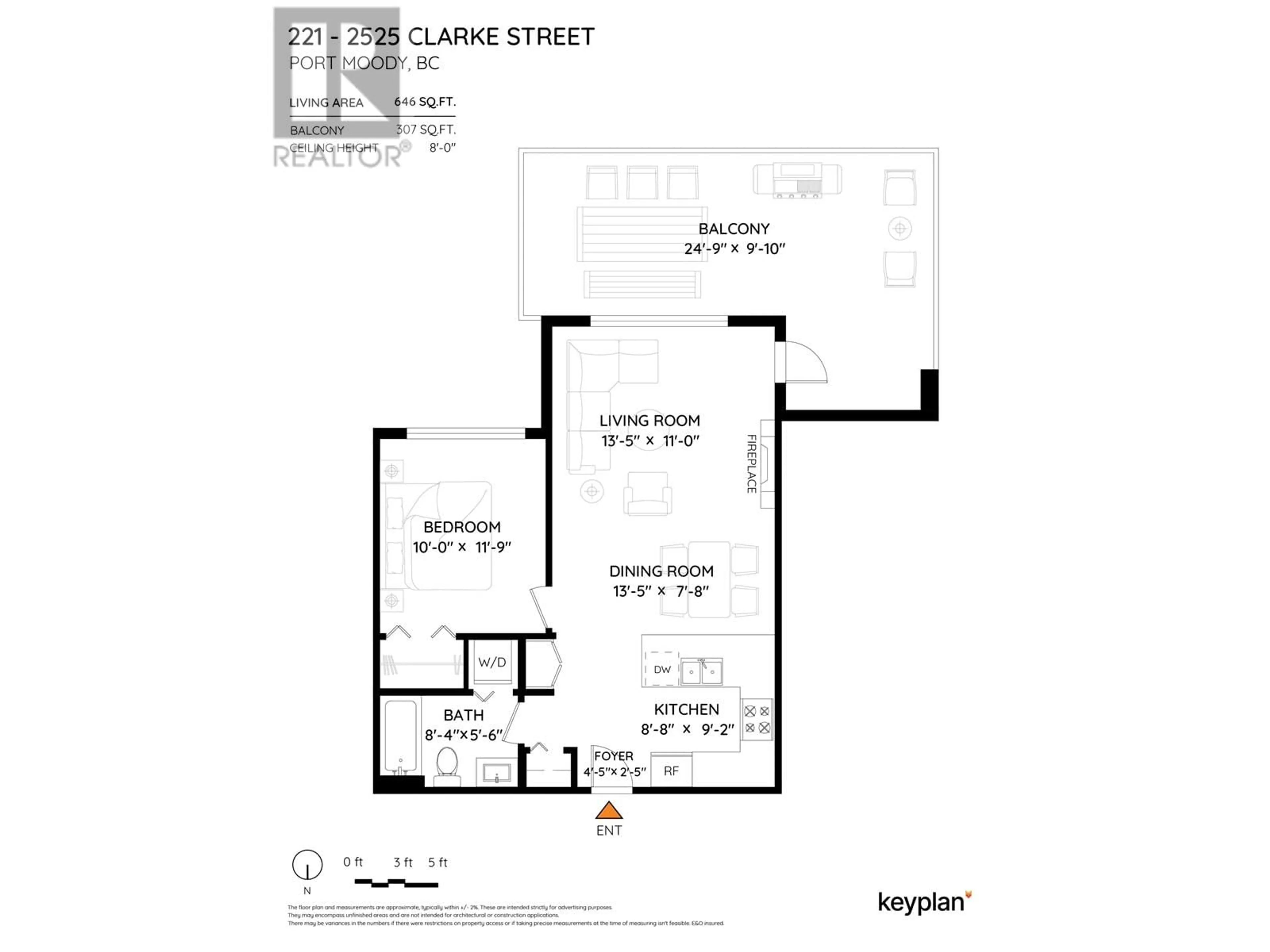 Floor plan for 221 - 2525 CLARKE STREET, Port Moody British Columbia V3H0J3