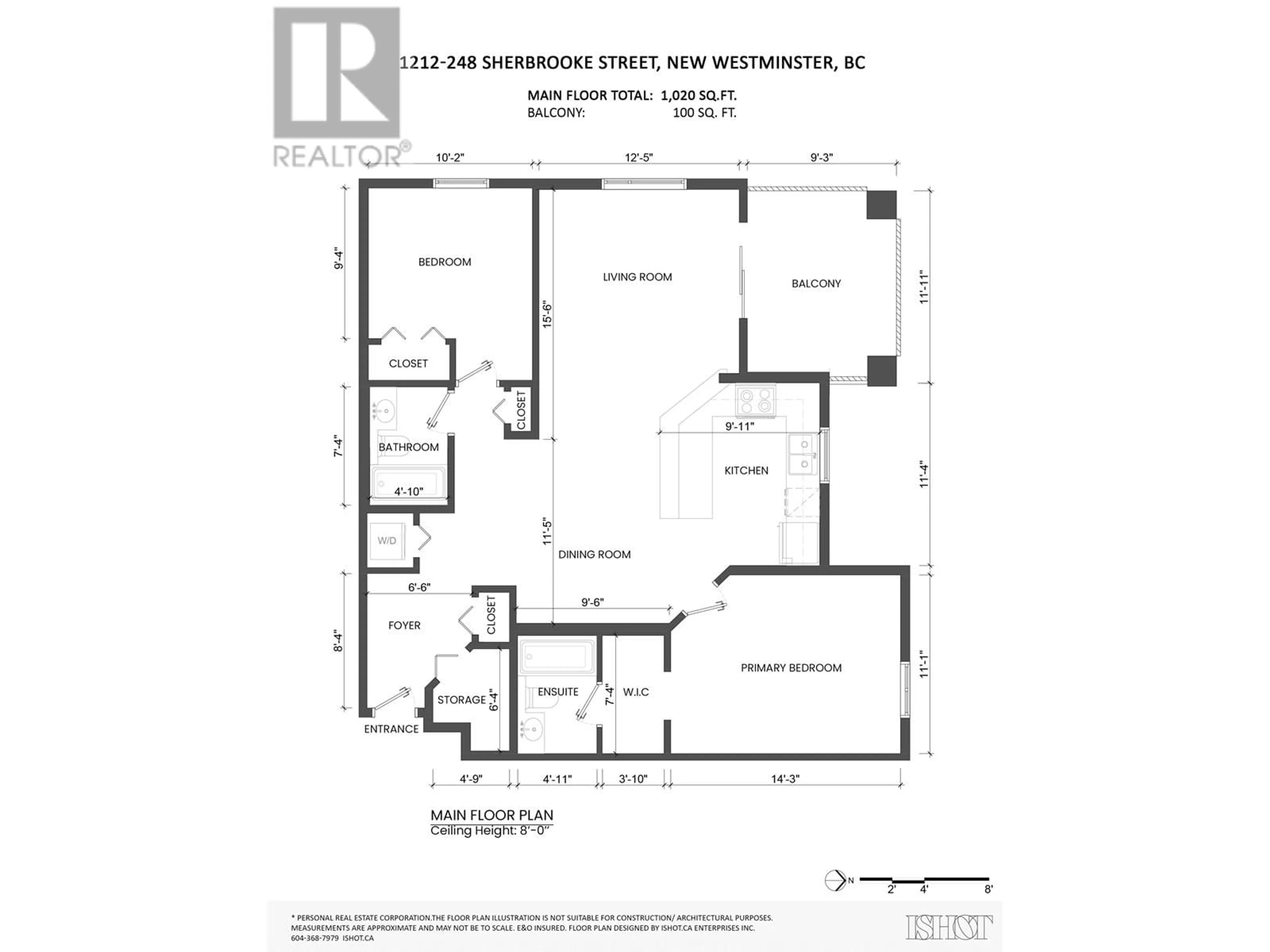 Floor plan for 1212 - 248 SHERBROOKE STREET, New Westminster British Columbia V3L0A2