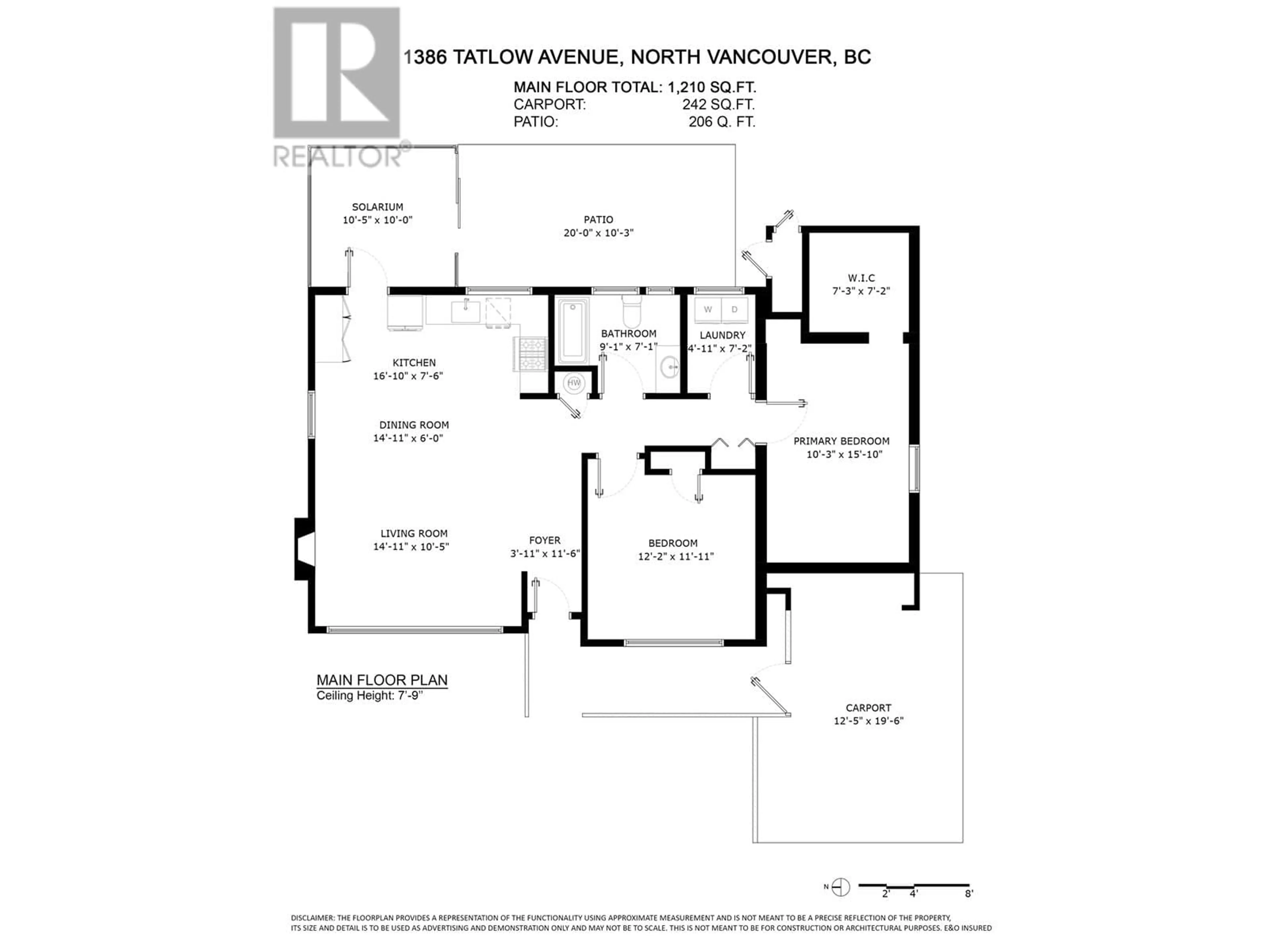 Floor plan for 1386 TATLOW AVENUE, North Vancouver British Columbia V7P2Z6