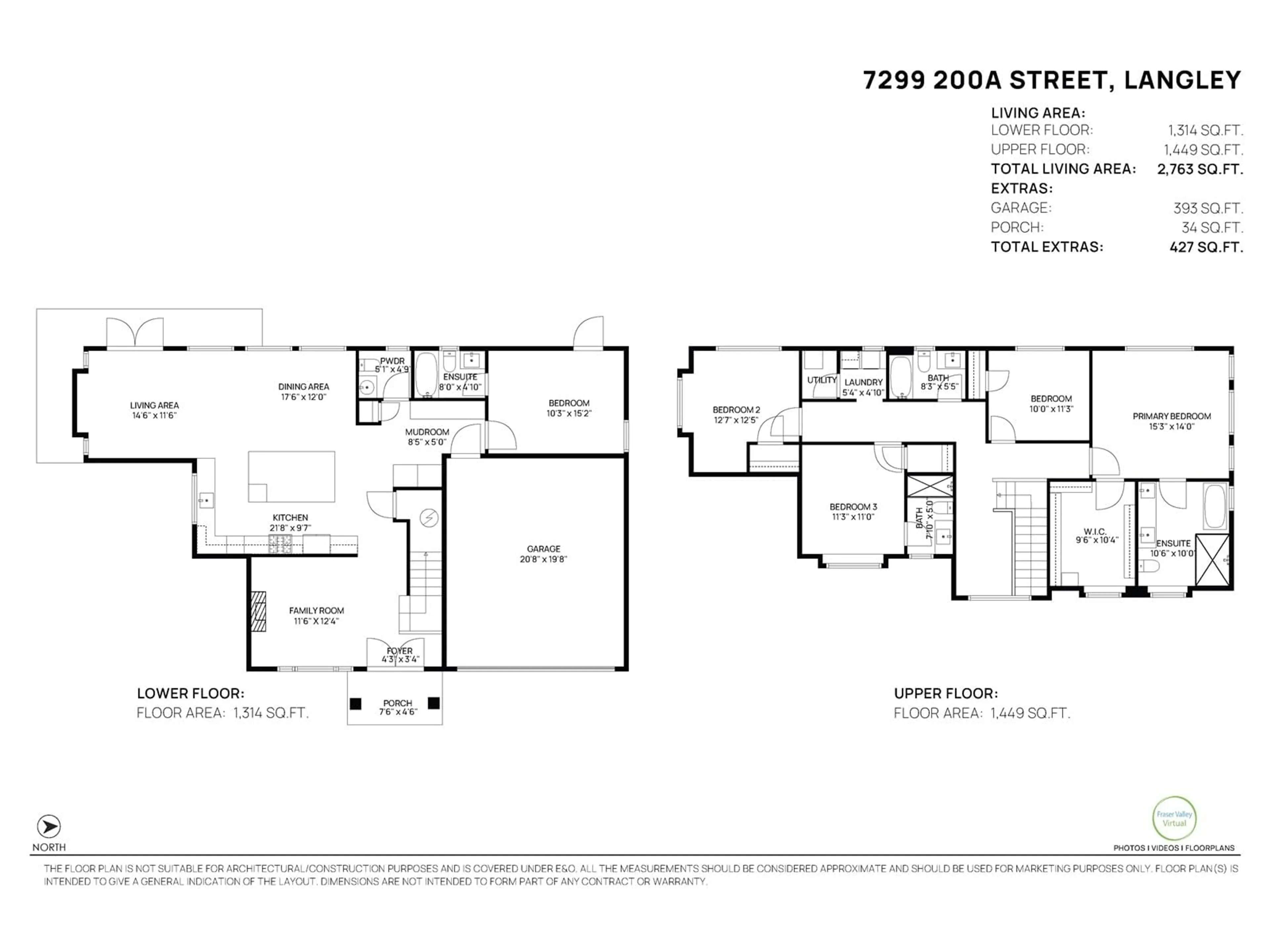 Floor plan for 7299 200A, Langley British Columbia V2Y3G5