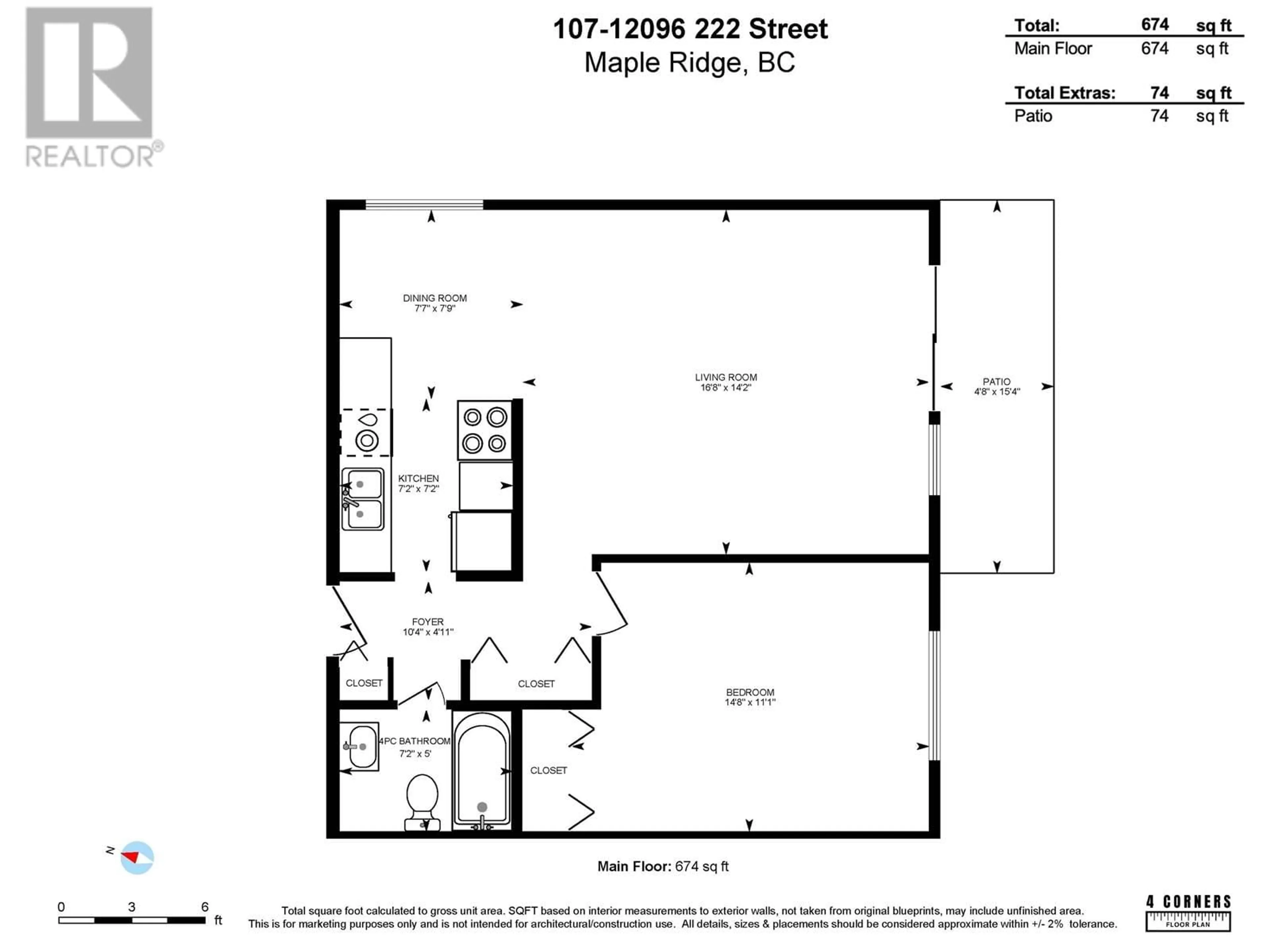 Floor plan for 107 - 12096 222 STREET, Maple Ridge British Columbia V2X5W1