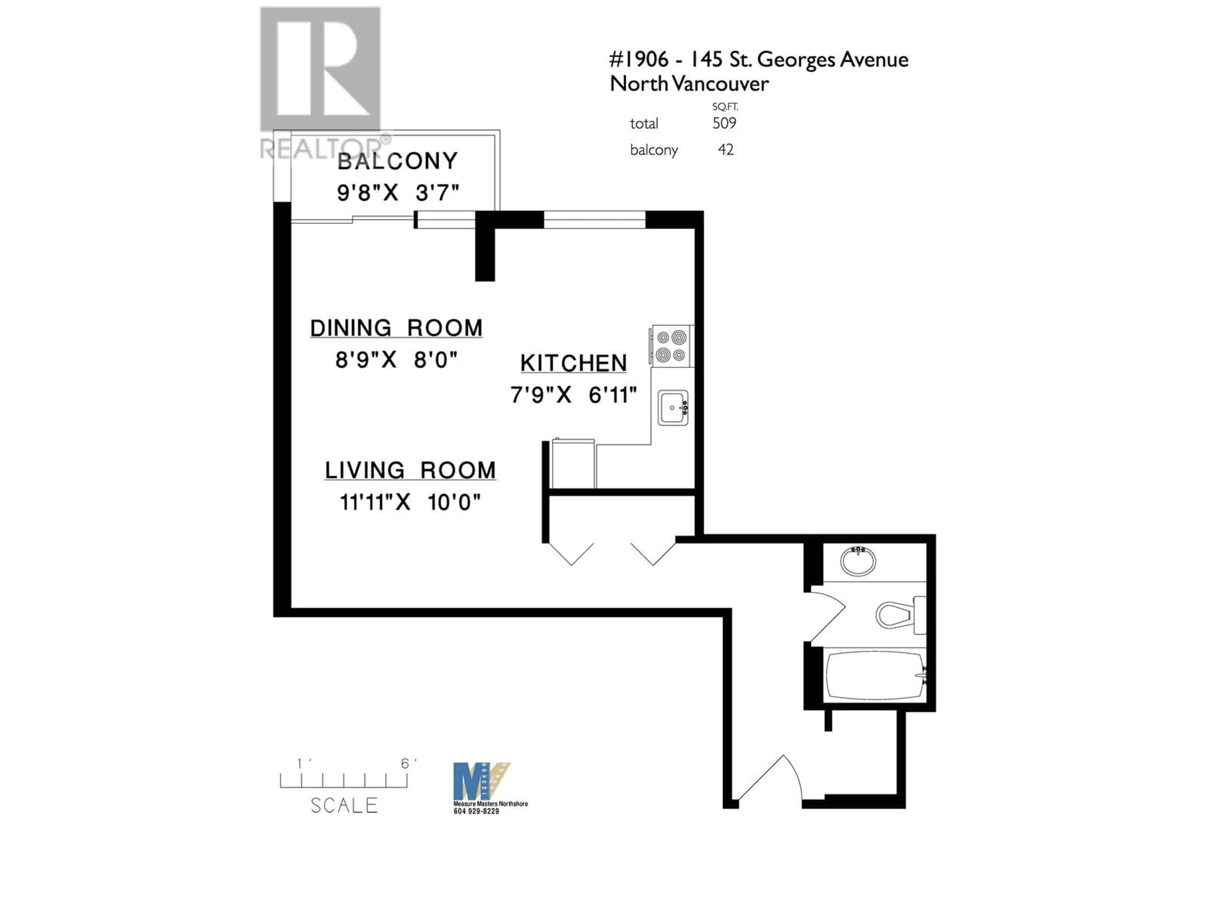 Floor plan for 1906 - 145 ST. GEORGES AVENUE, North Vancouver British Columbia V7L3G8