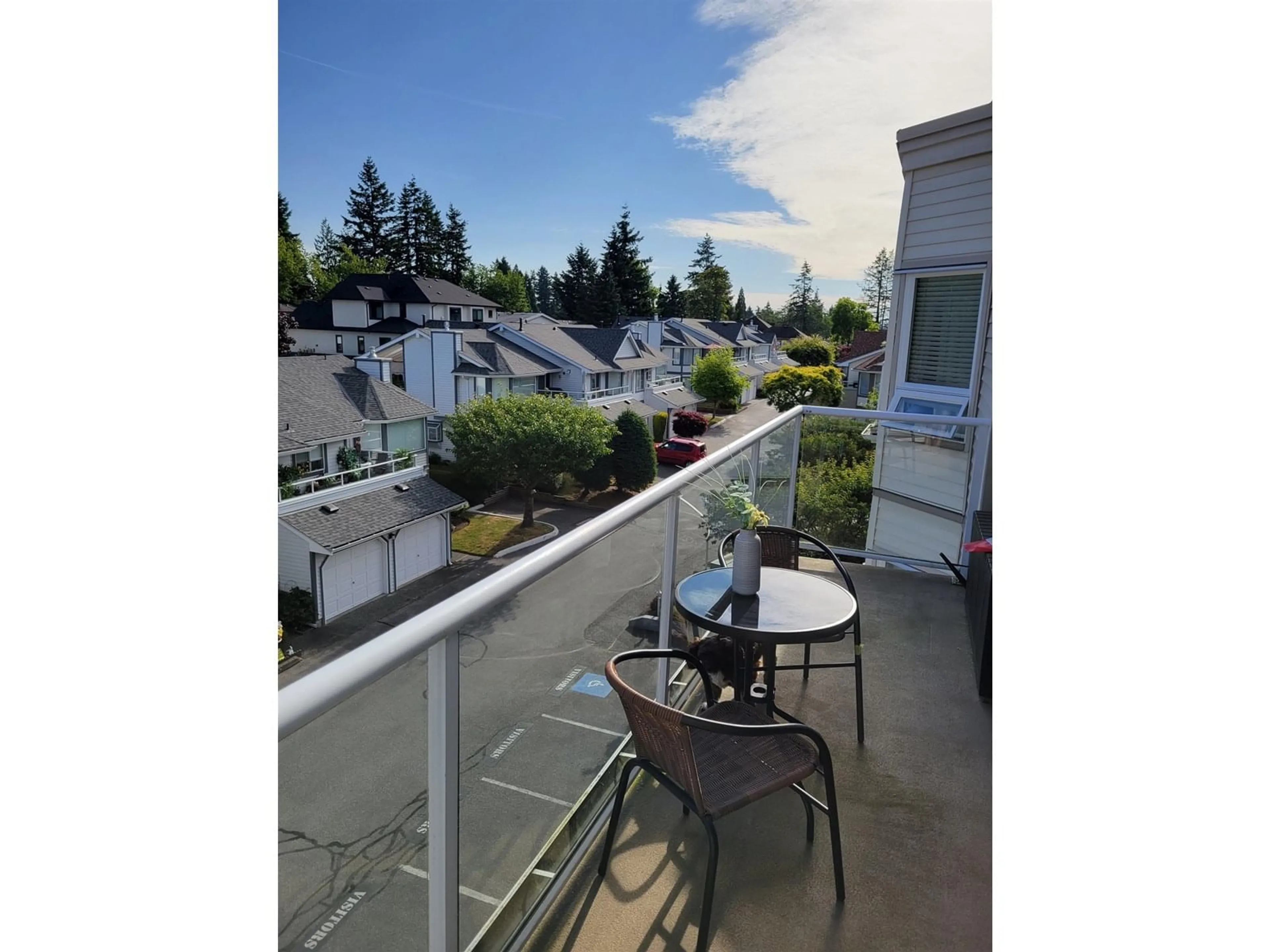 Balcony in the apartment, city buildings view from balcony for 305 - 9295 122, Surrey British Columbia V3V4L4