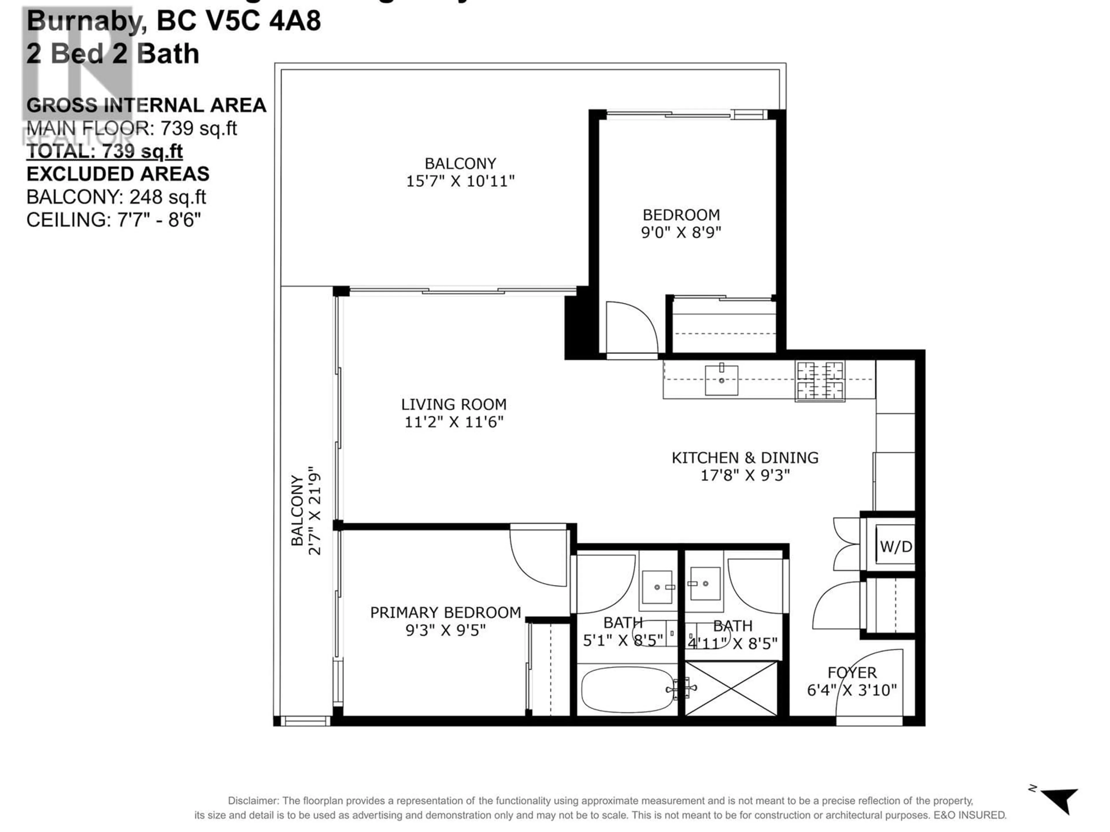 Floor plan for 1108 - 4730 LOUGHEED HIGHWAY, Burnaby British Columbia V5C0M9