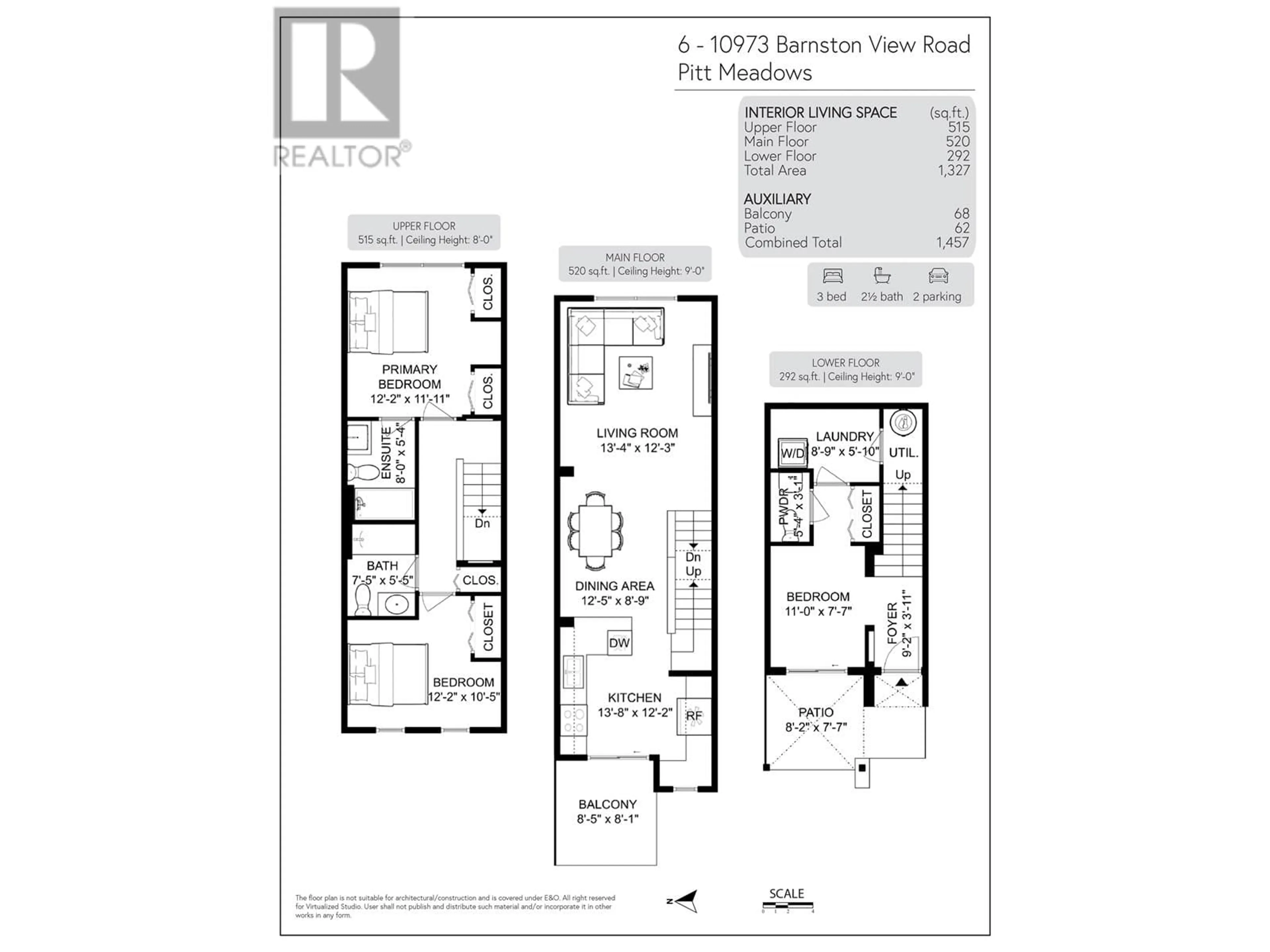 Floor plan for 6 - 10973 BARNSTON VIEW ROAD, Pitt Meadows British Columbia V3Y0B8