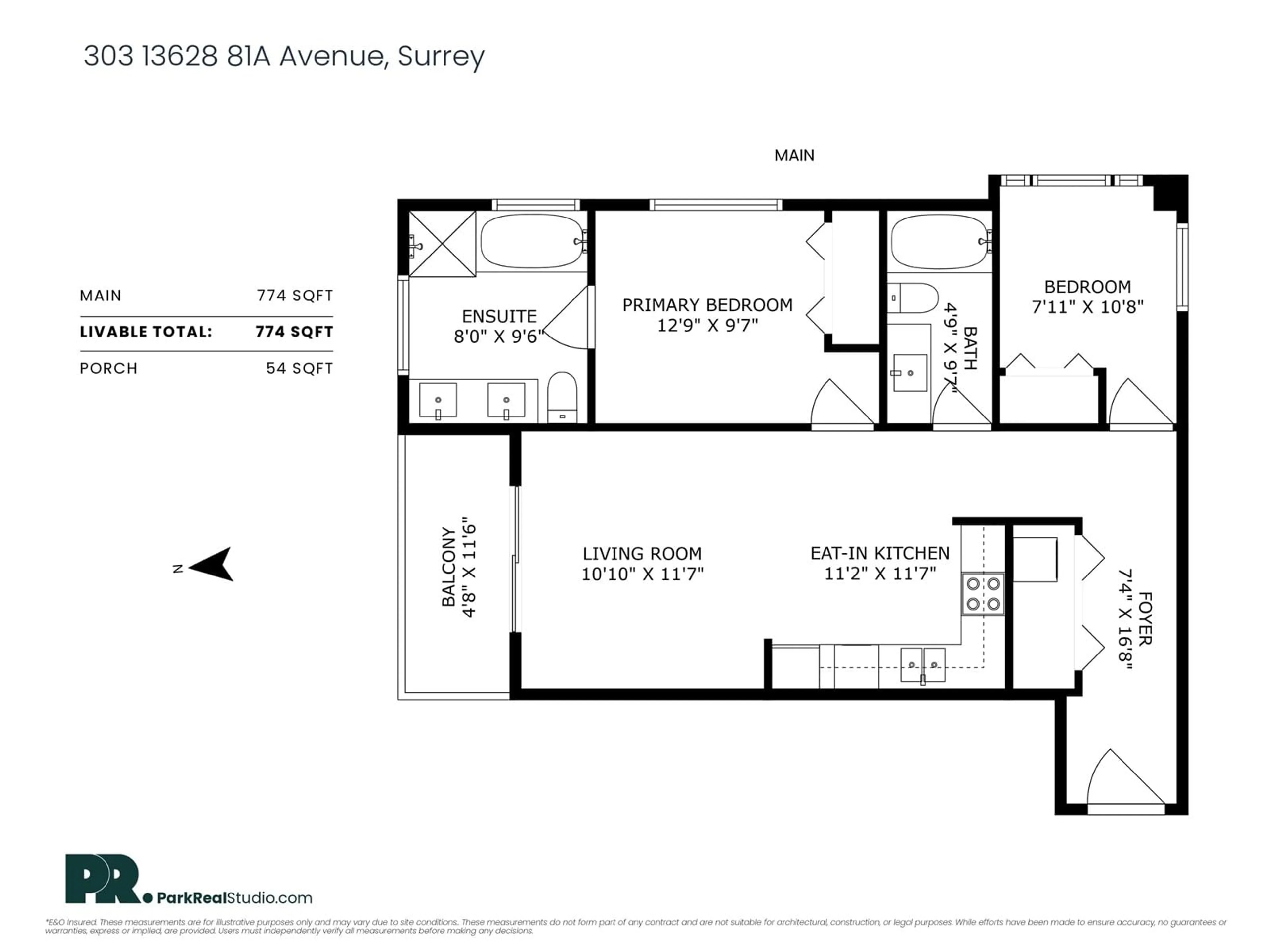 Floor plan for 303 - 13628 81A, Surrey British Columbia V3W3E2