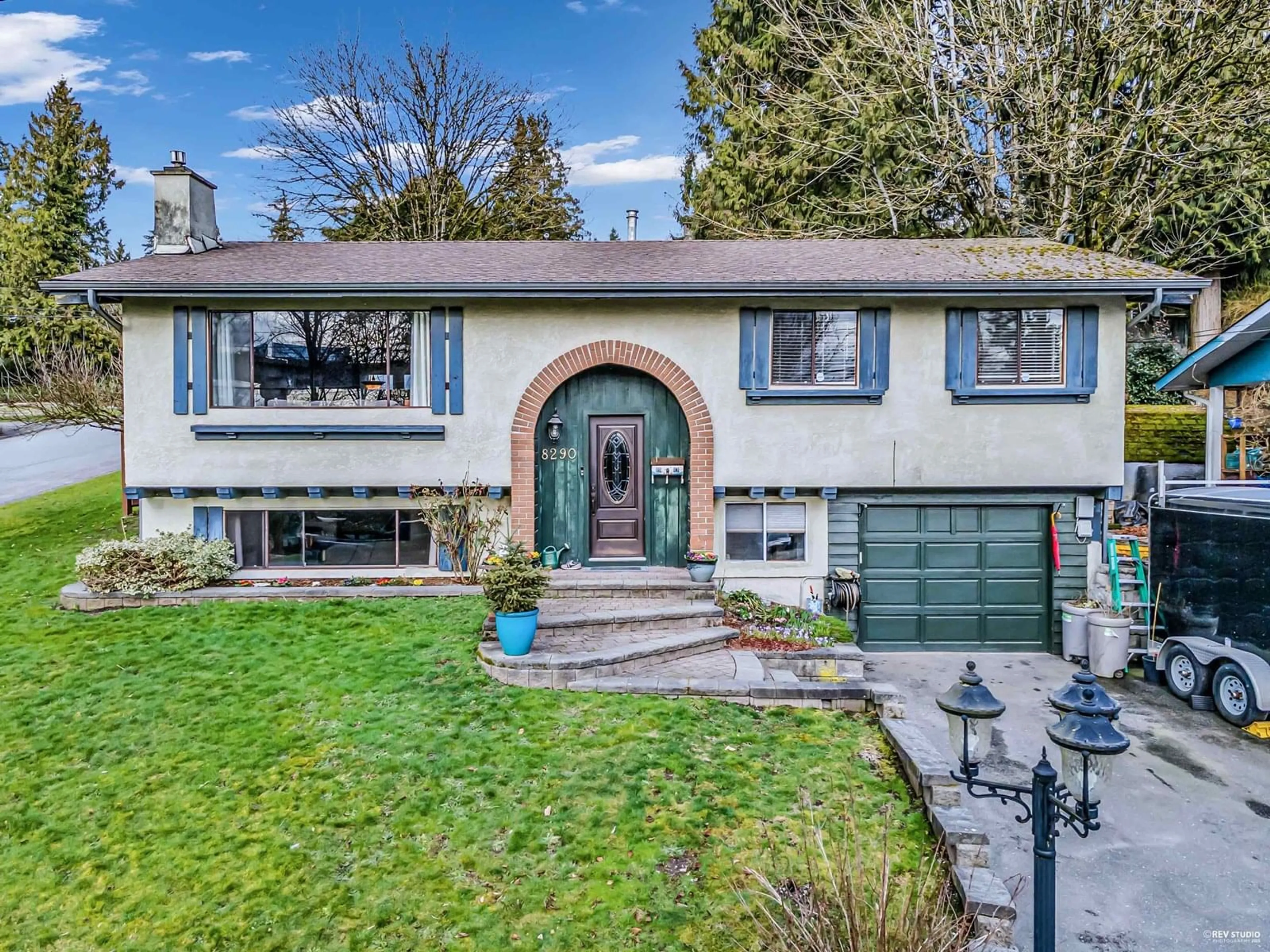 Home with vinyl exterior material, street for 8290 SHEAVES, Delta British Columbia V4C3W9