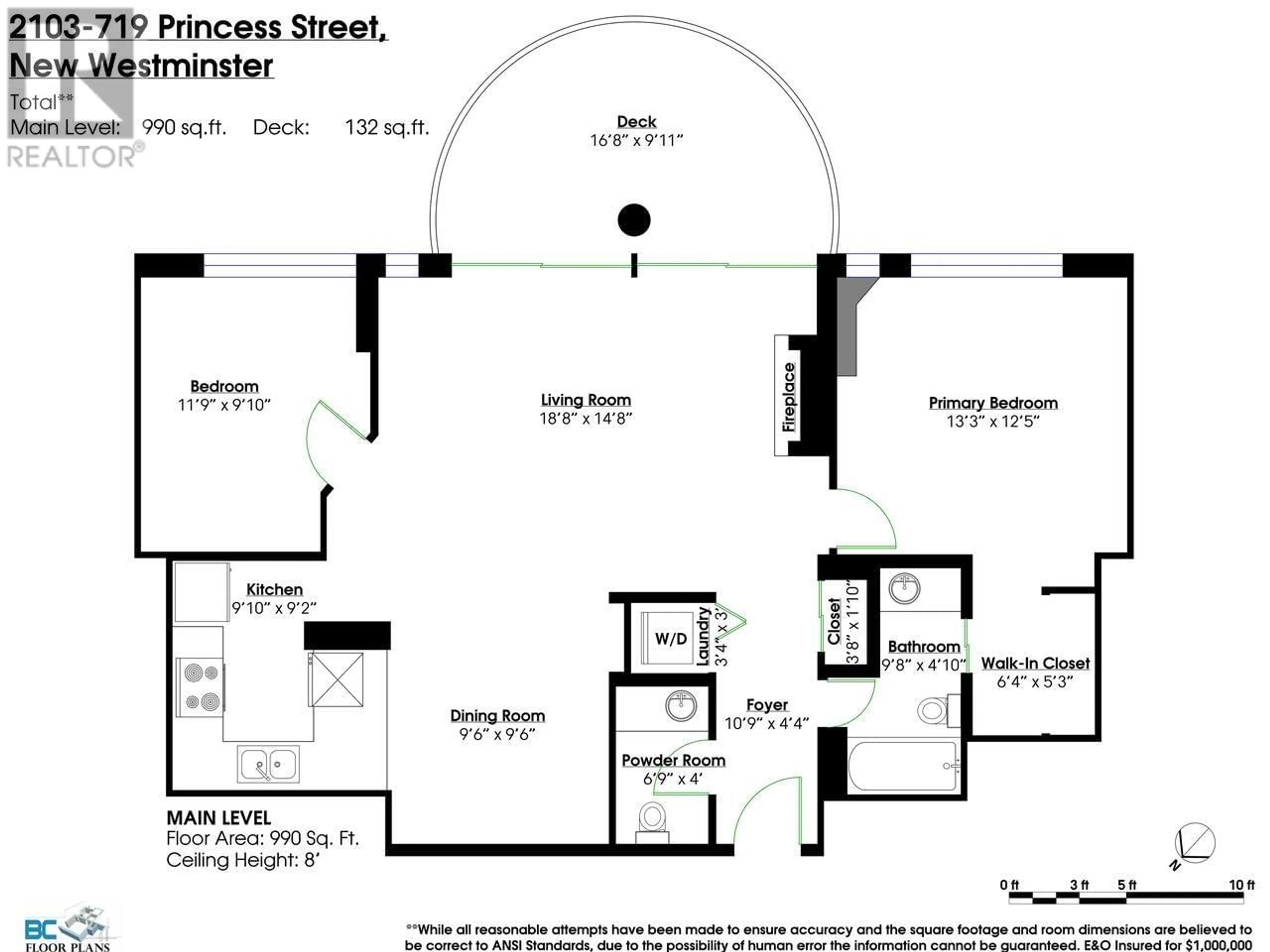 Floor plan for 2103 - 719 PRINCESS STREET, New Westminster British Columbia V3M6T9